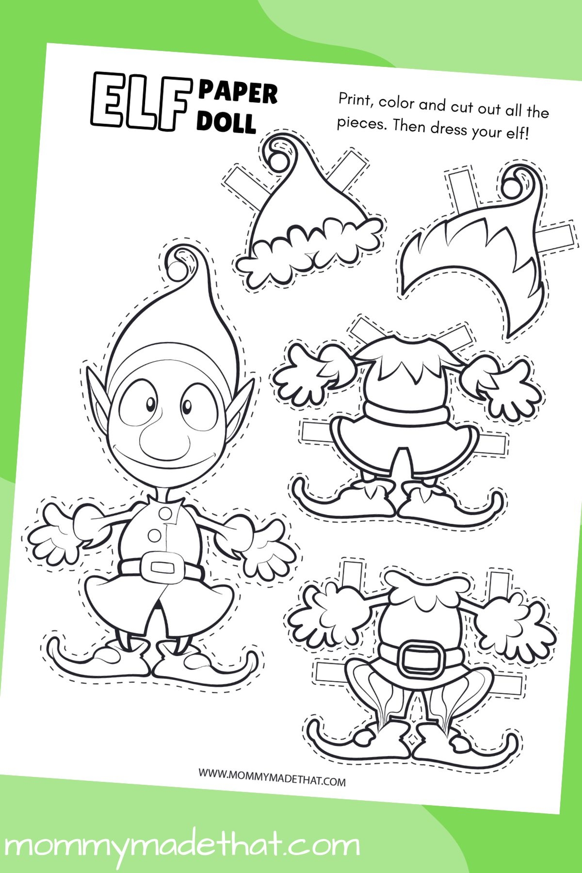 Printable Cut Out Paper Doll Template