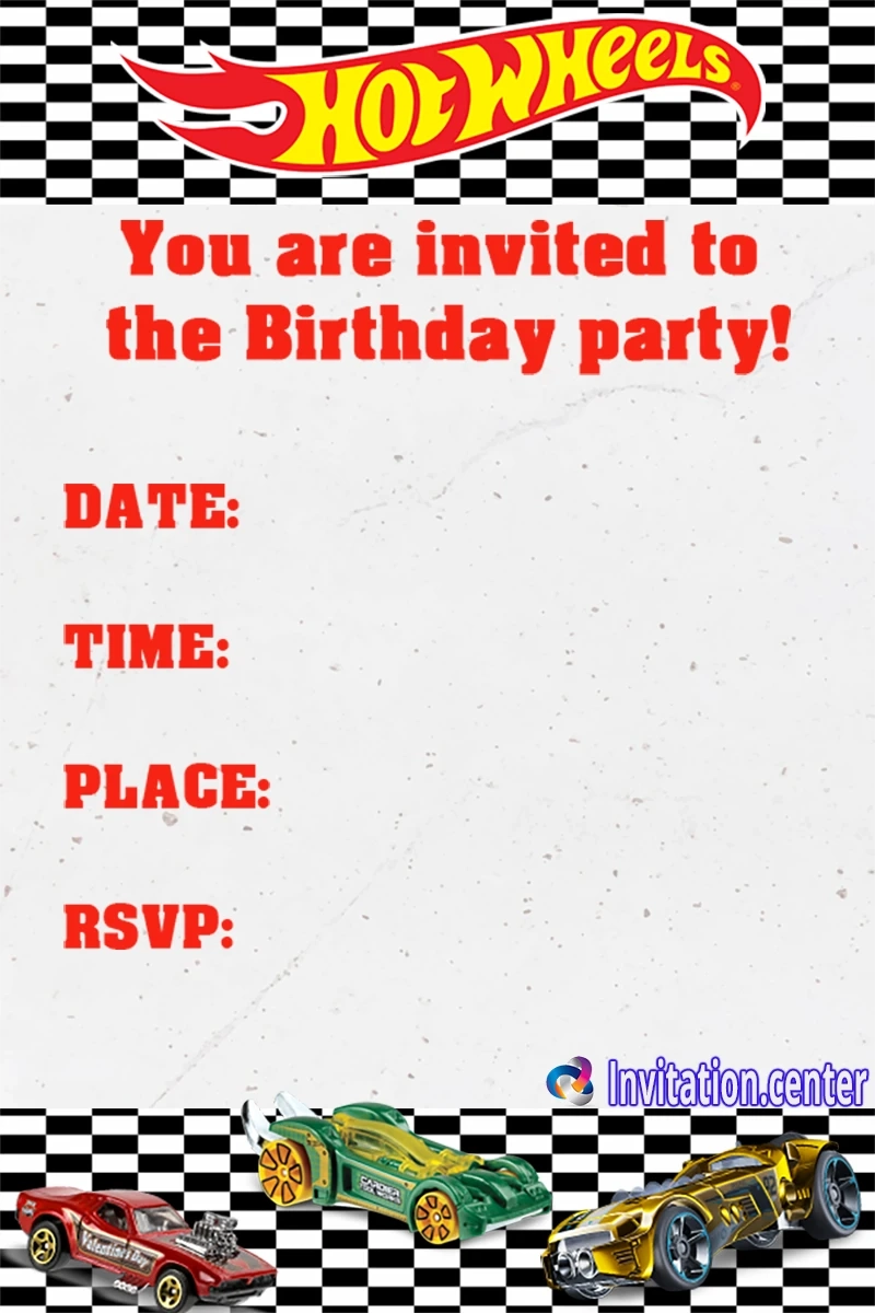 Exclusive Hot Wheels Invitations For A Turbo Charged Birthday Bash Invitation Center
