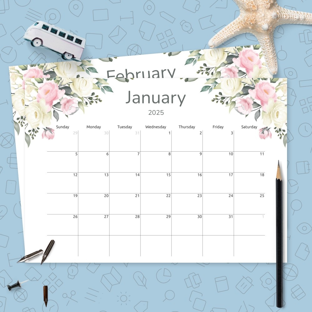 Monthly Calendar Template Printable