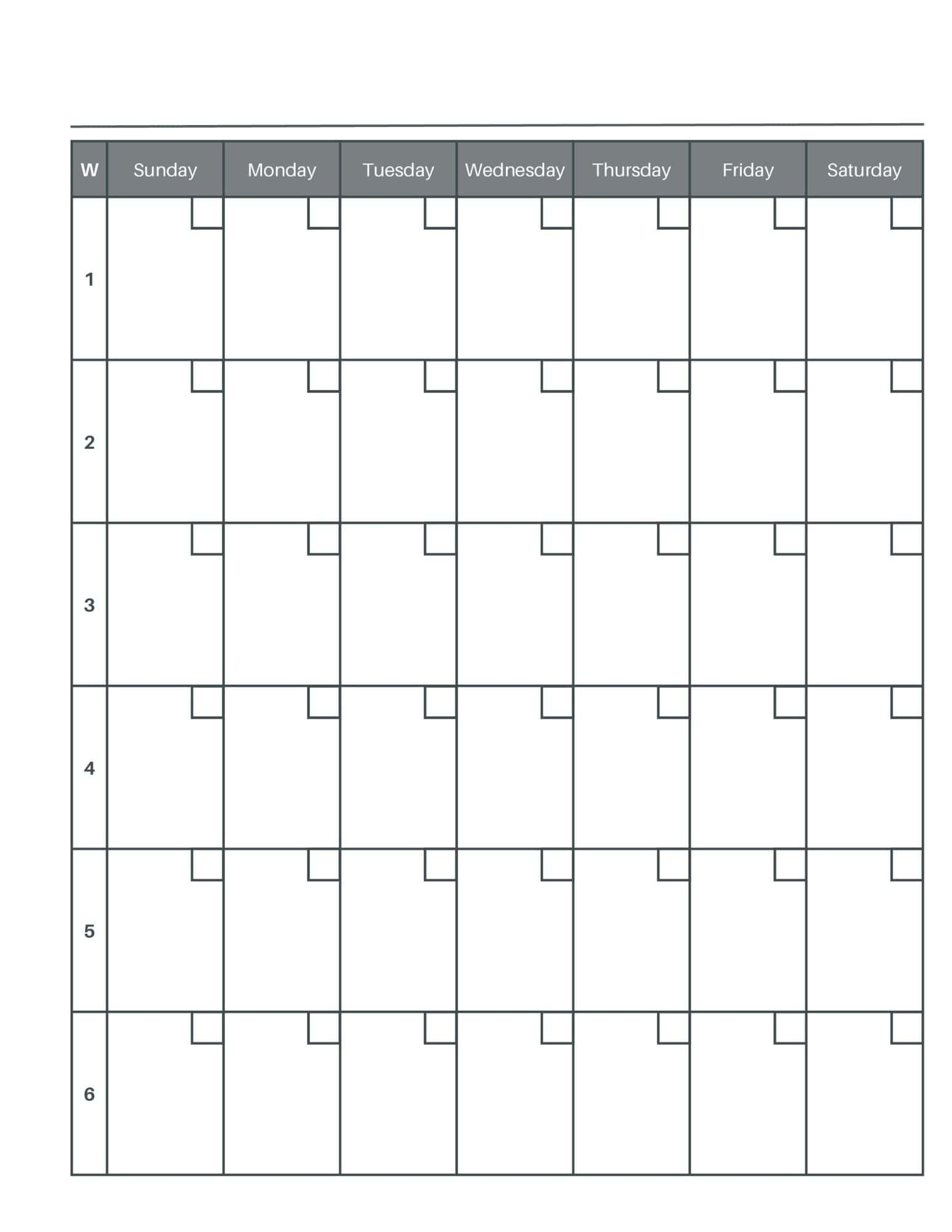 Calendar Template Printable Free