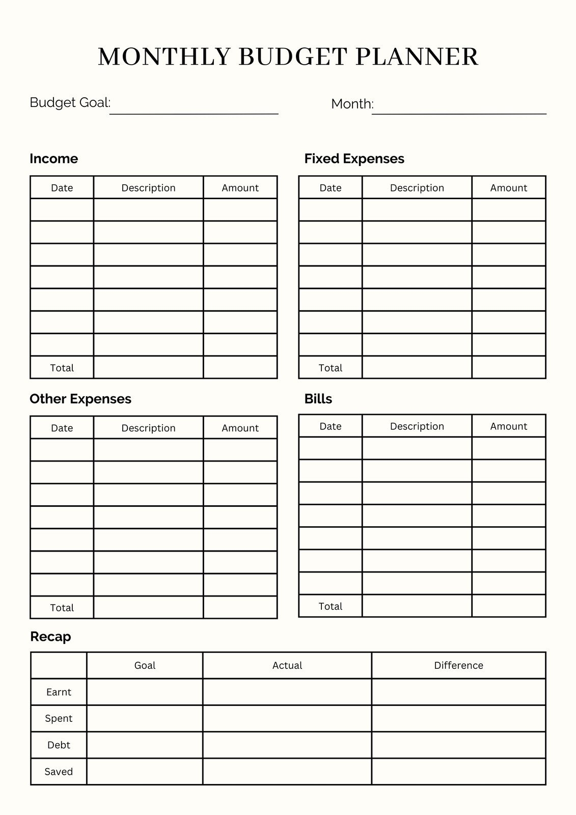 Free And Customizable Budget Templates Worksheets Library