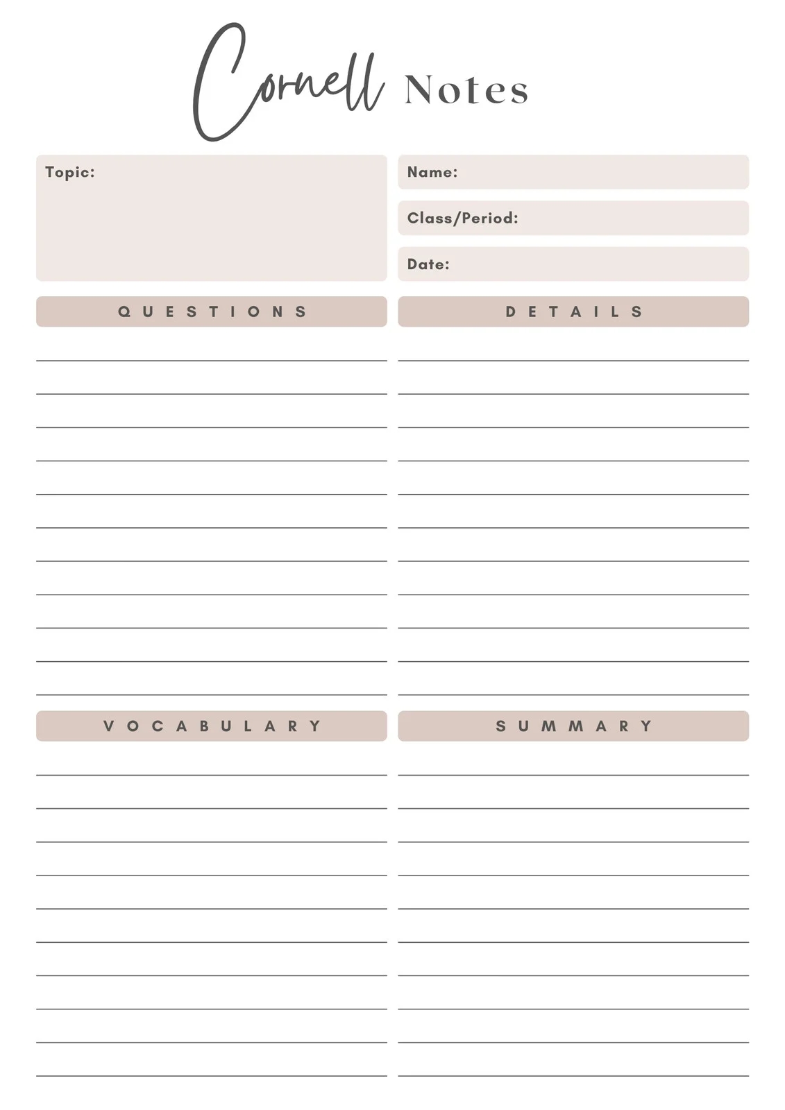 Free And Customizable Notes Templates