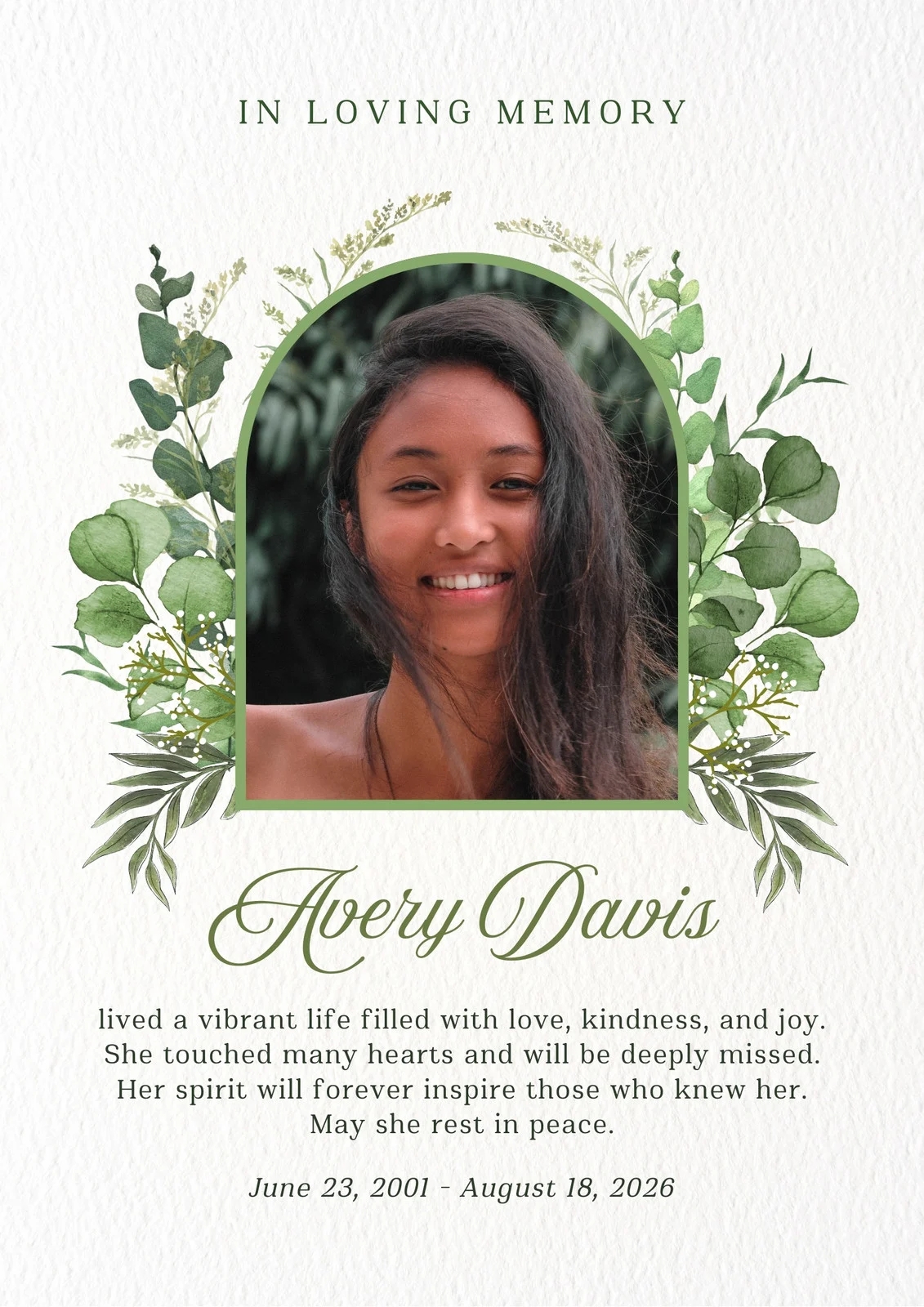 Free And Customizable Obituary Templates Canva