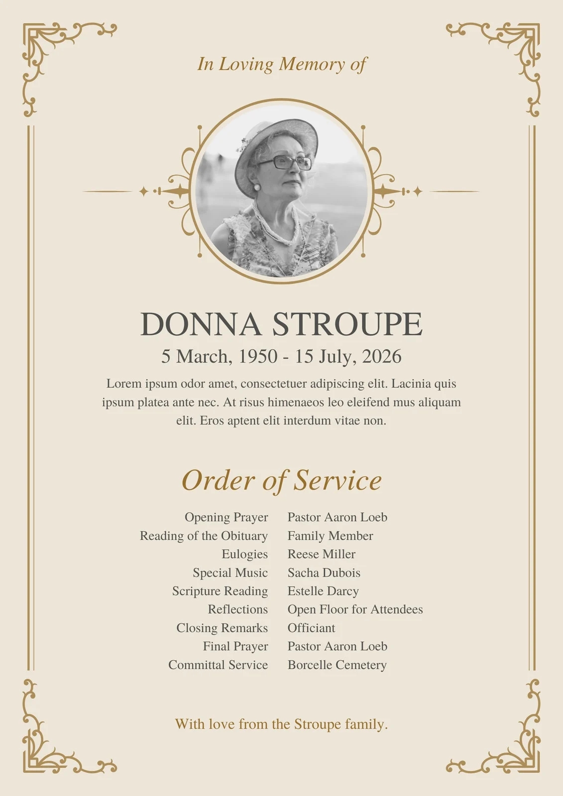 Free And Customizable Obituary Templates Canva