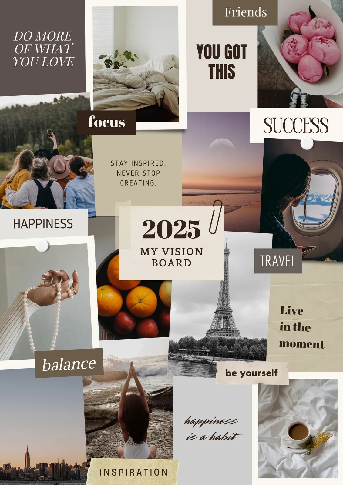 Free And Customizable Vision Board Templates