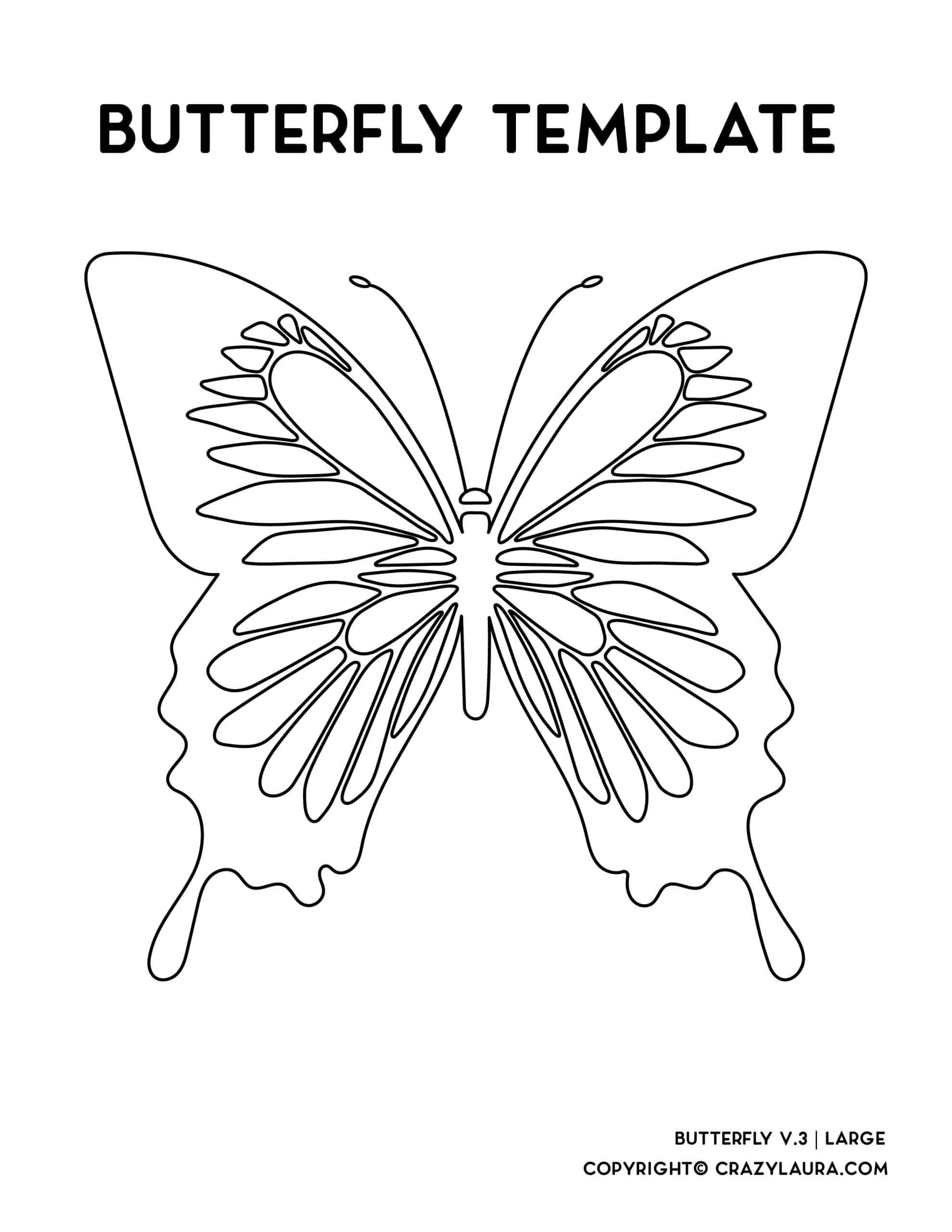 Free Butterfly Template U0026 Coloring Pages To Print Crazy Laura