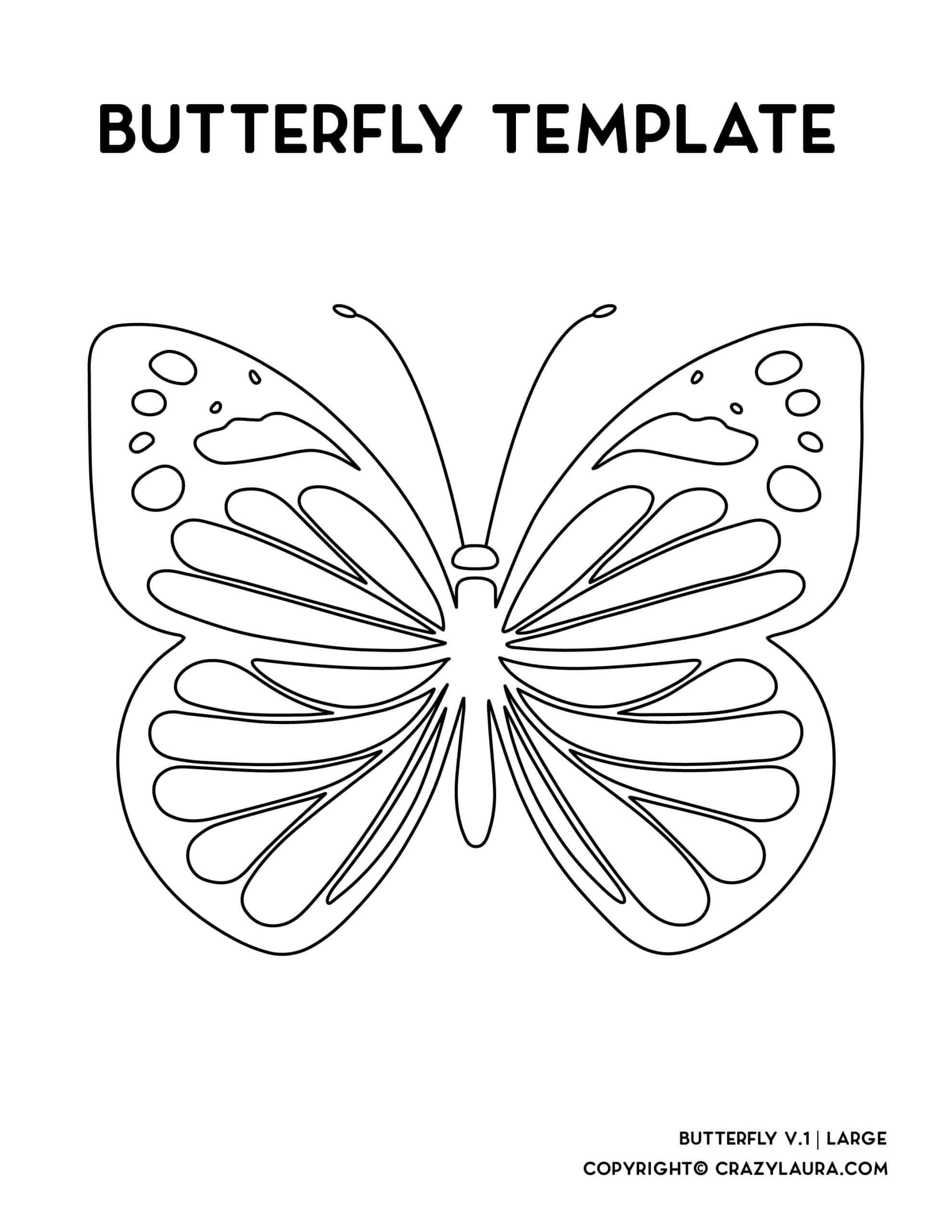 Free Butterfly Template U0026 Coloring Pages To Print Crazy Laura