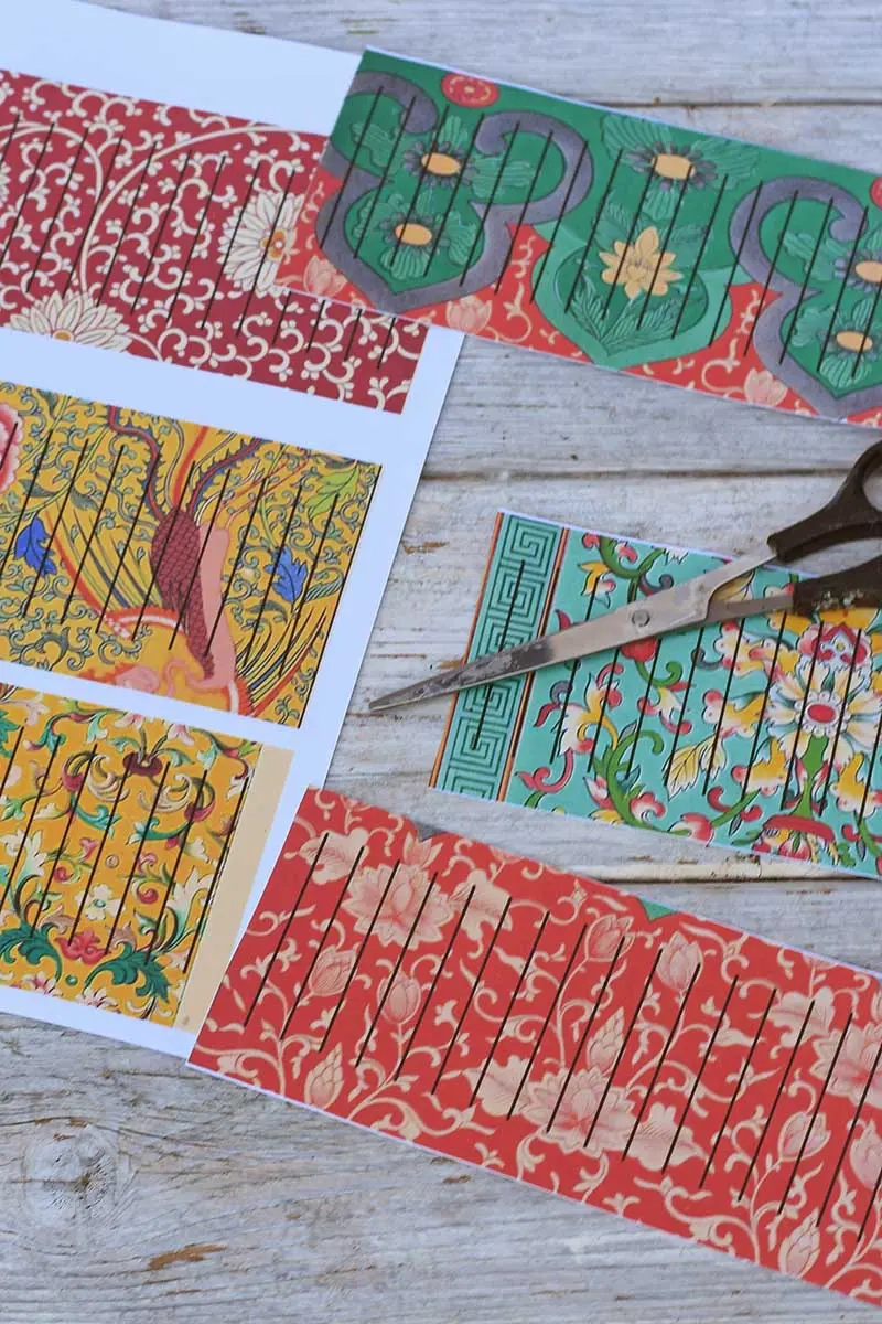 Free Colourful Chinese Printable Paper Lantern Templates Pillar Box Blue