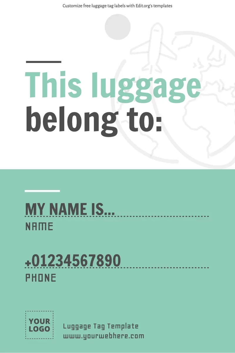 Free Printable Luggage Tag Template