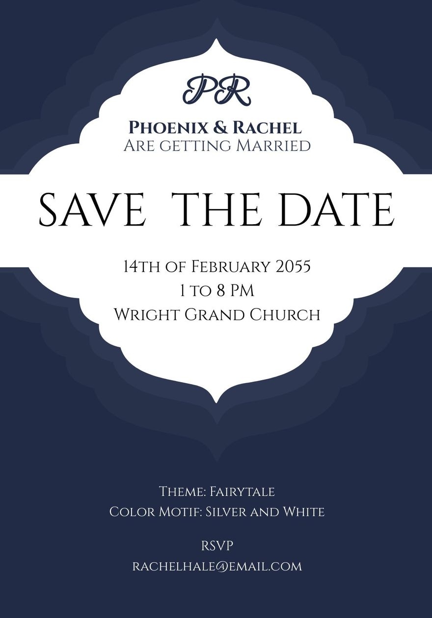 Free Elegant Save The Date Template In Google Docs Illustrator Word PSD Download Template