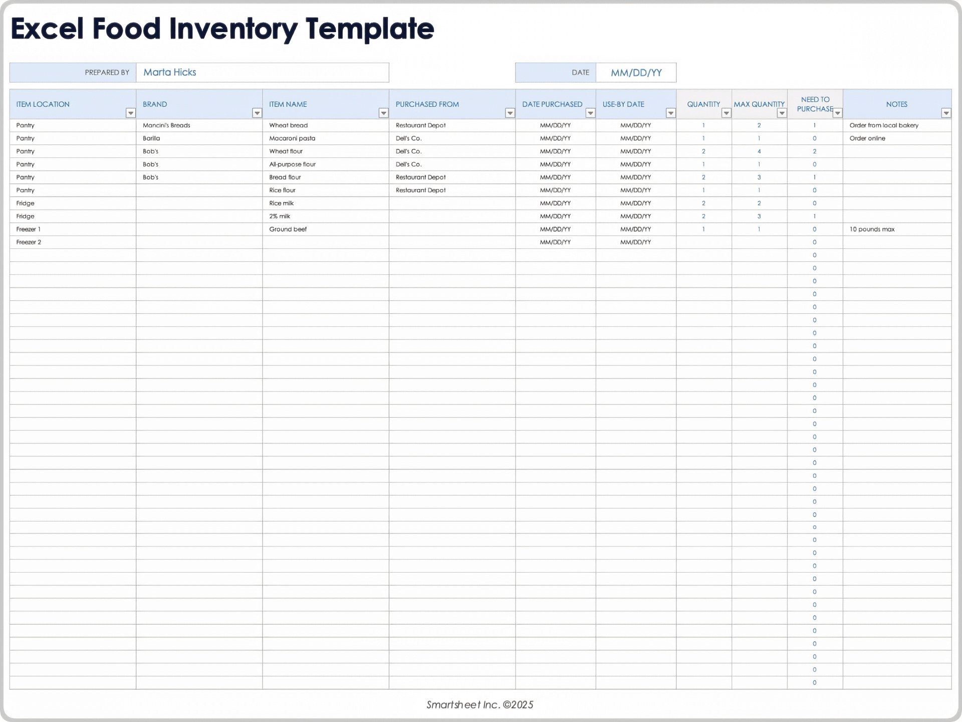 Free Excel Inventory Templates