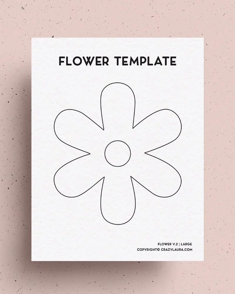 Free Flower Template Outline Stencil Printables Crazy Laura
