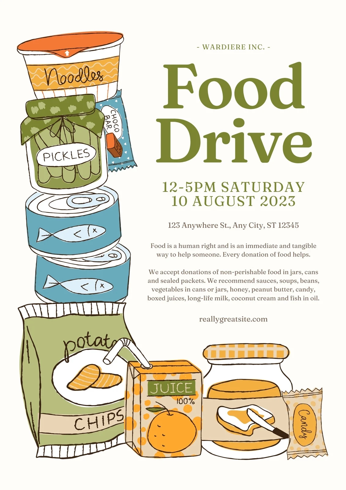 Free Food Drive Flyer Templates To Edit And Print Canva