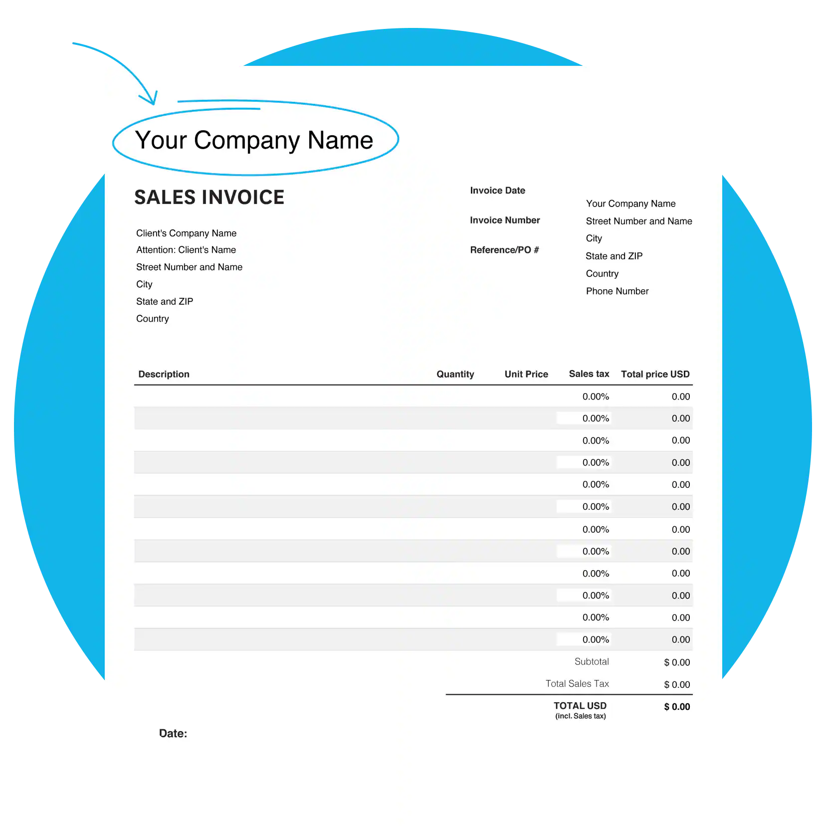 Invoice Template Printable Free