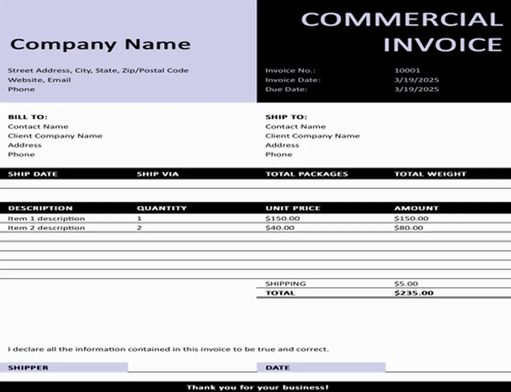 Free Invoice Template Microsoft Create