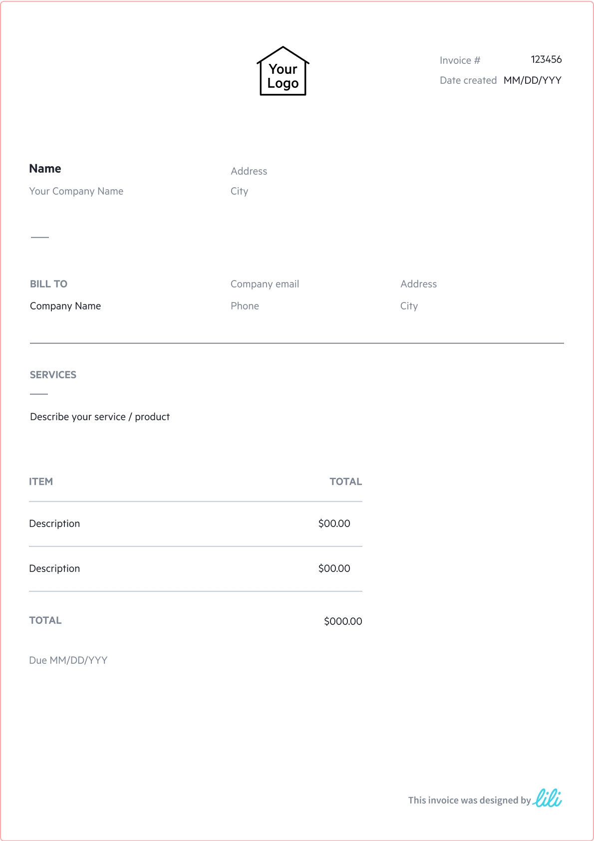 Free Invoice Templates Lili