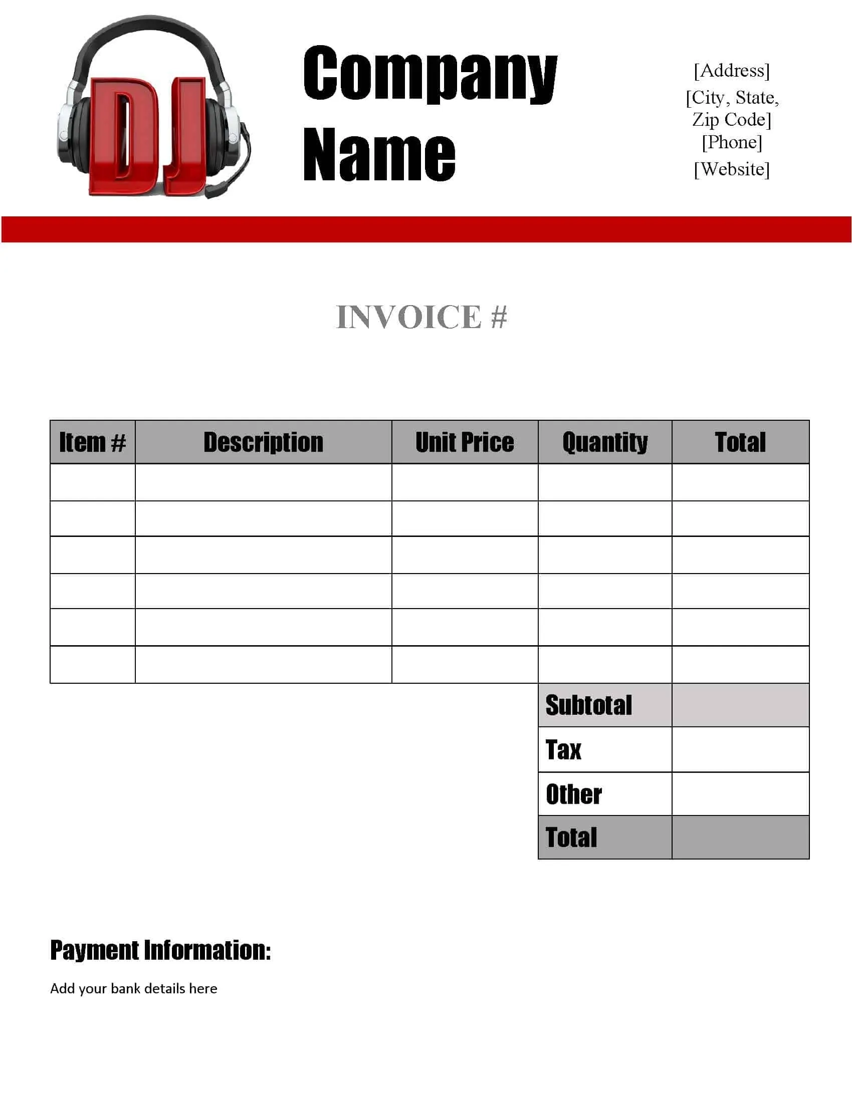 Free Printable Invoices Templates Blank