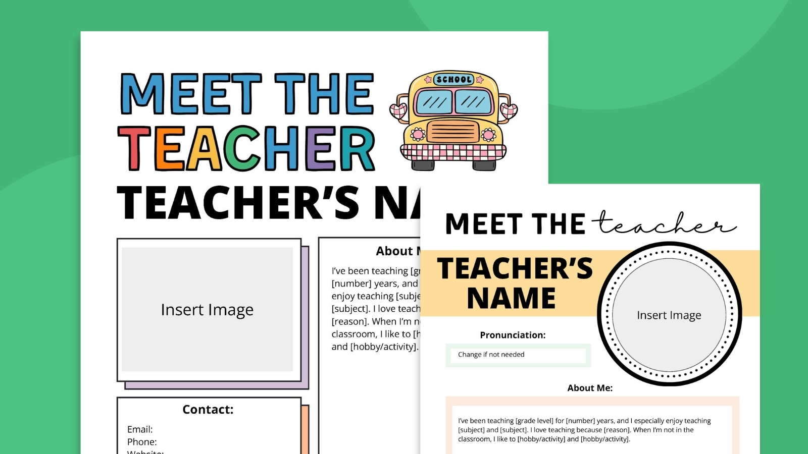 Free Meet The Teacher Template Bundle Designs For Pre K To 12 