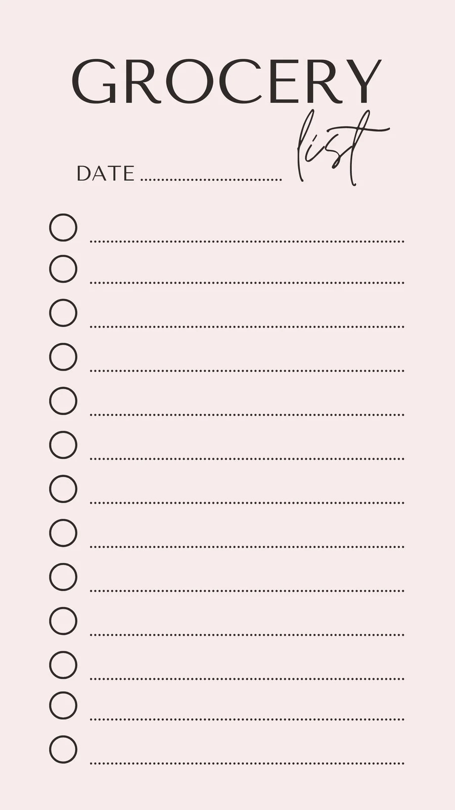 Free Printable Grocery List Template Pdf