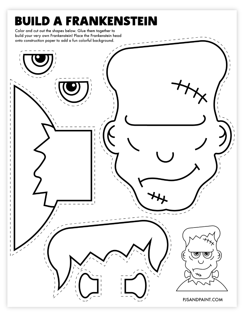 Free Printable Build A Frankenstein Craft Pjs And Paint