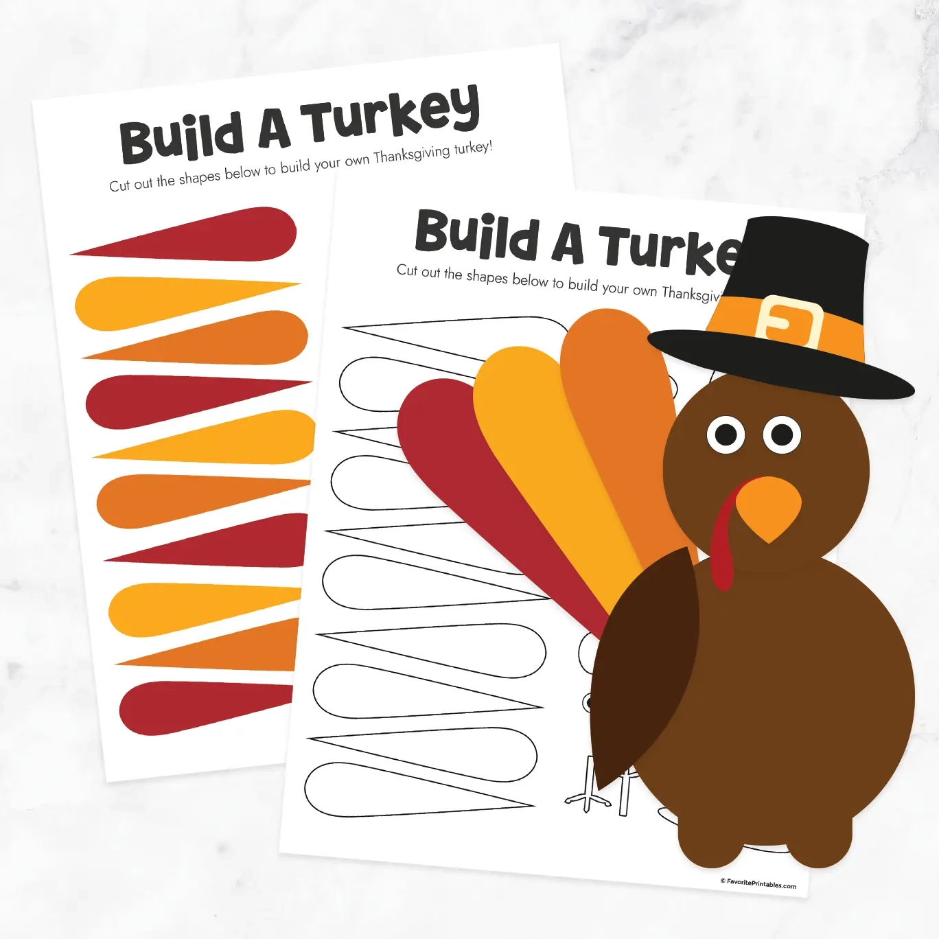 Free Printable Build A Turkey Cutout Favorite Printables