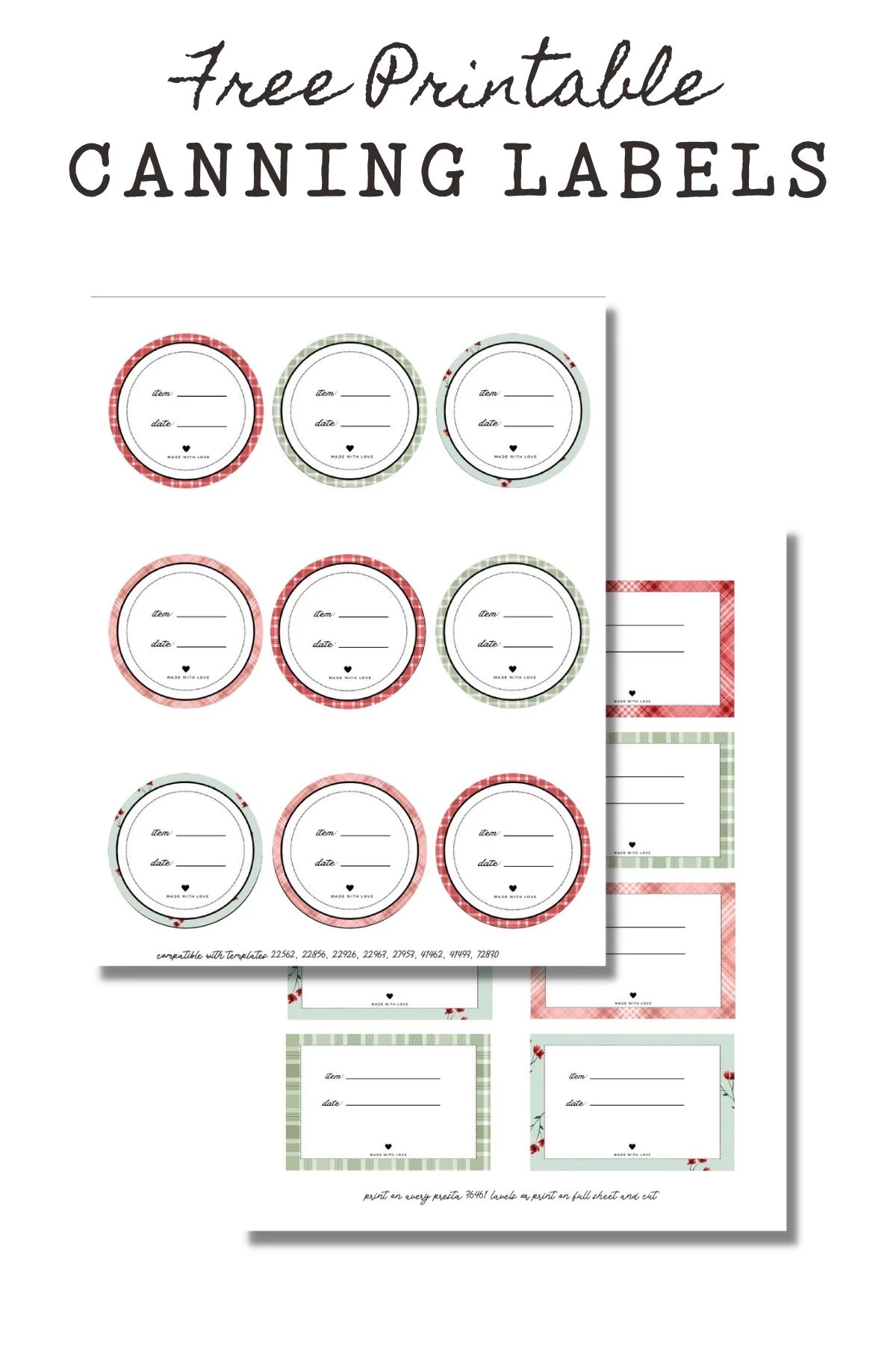 Free Printable Canning Labels Easy Download 