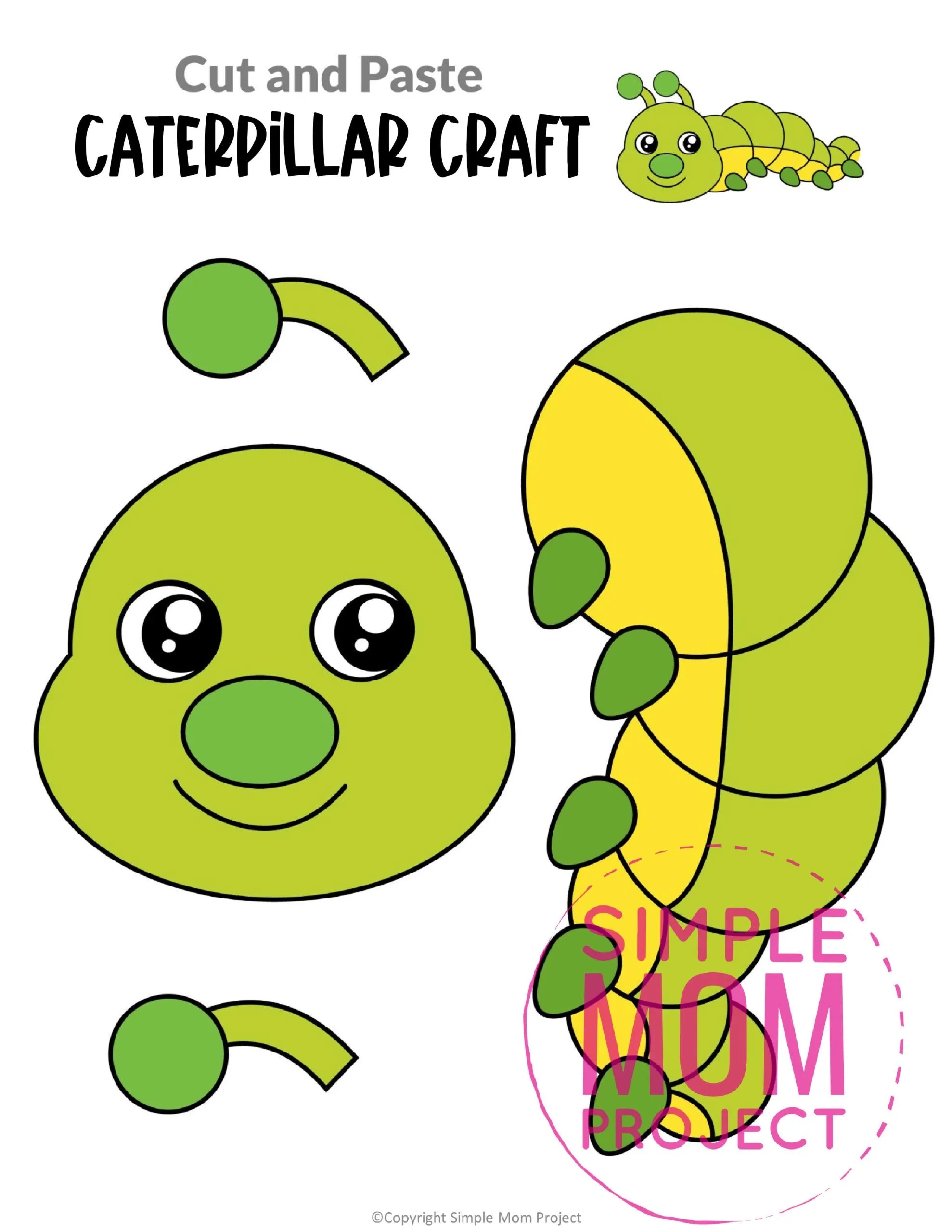 Free Printable Caterpillar Craft Template Simple Mom Project