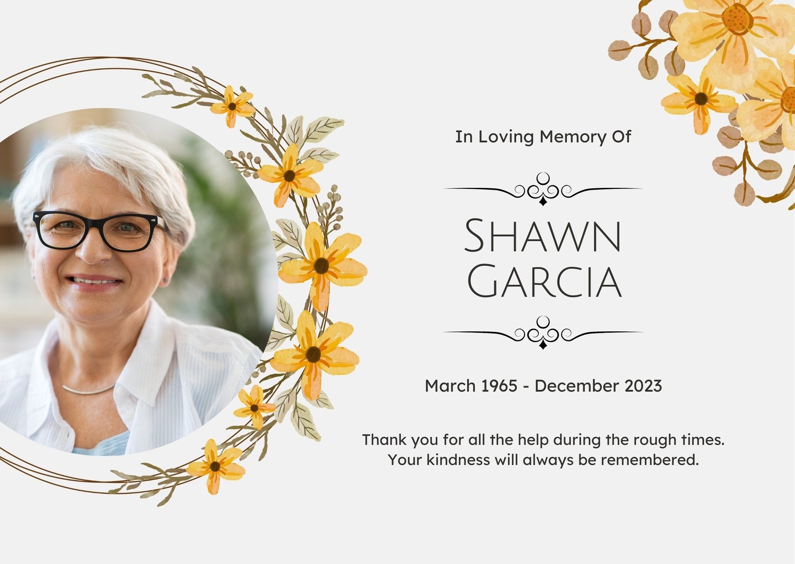 Blank Free Printable Obituary Templates