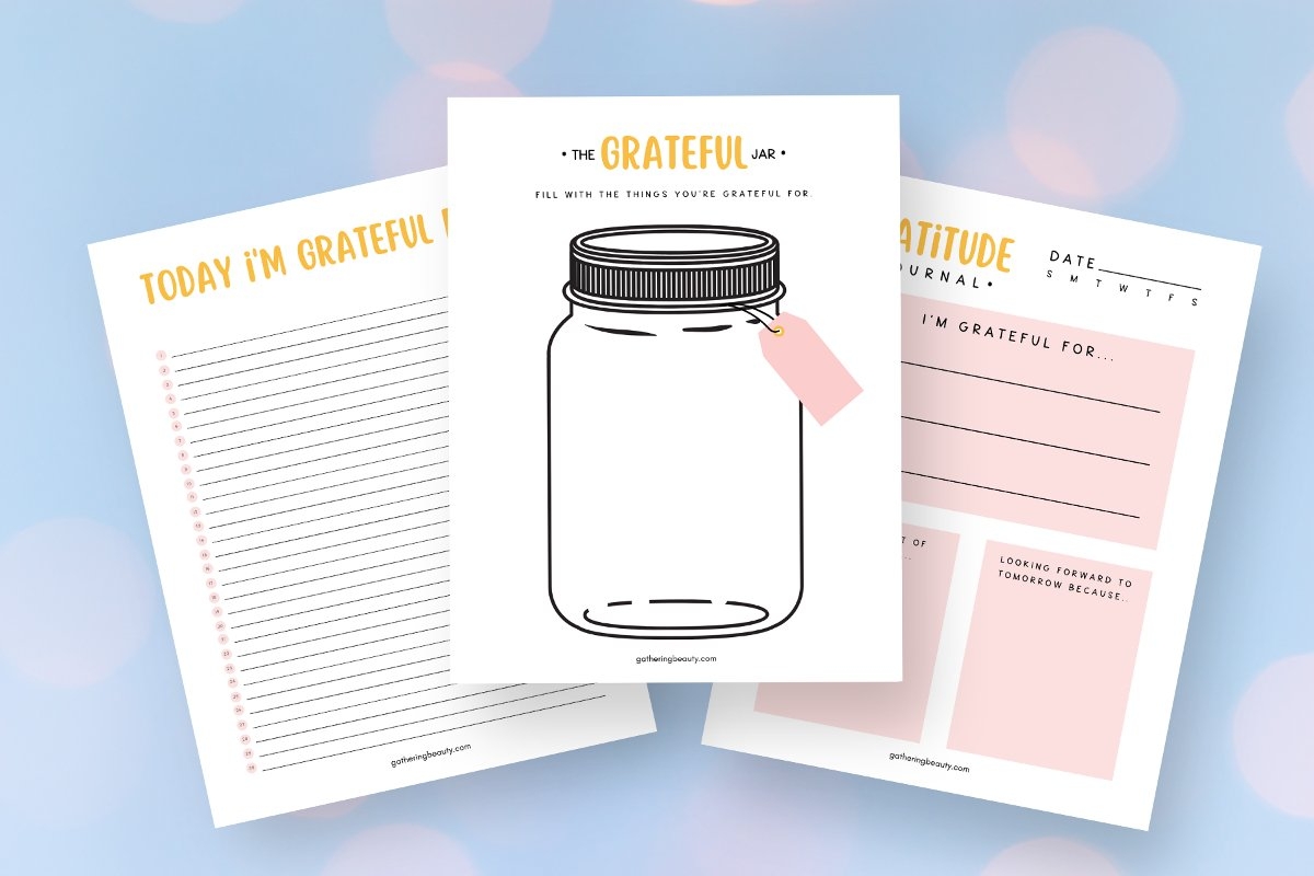 free printable daily gratitude journal gathering beauty