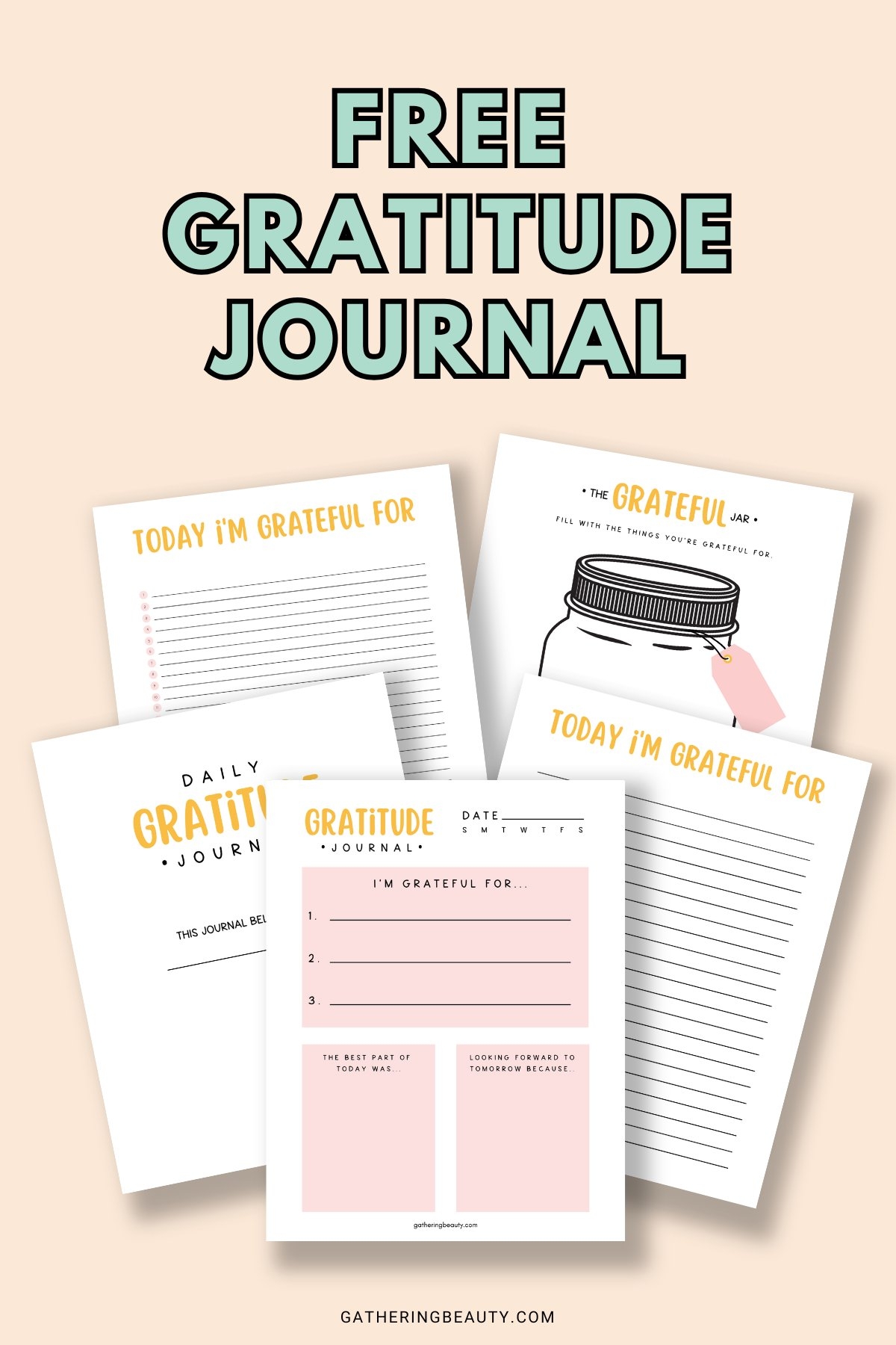 Free Printable Daily Gratitude Journal Gathering Beauty