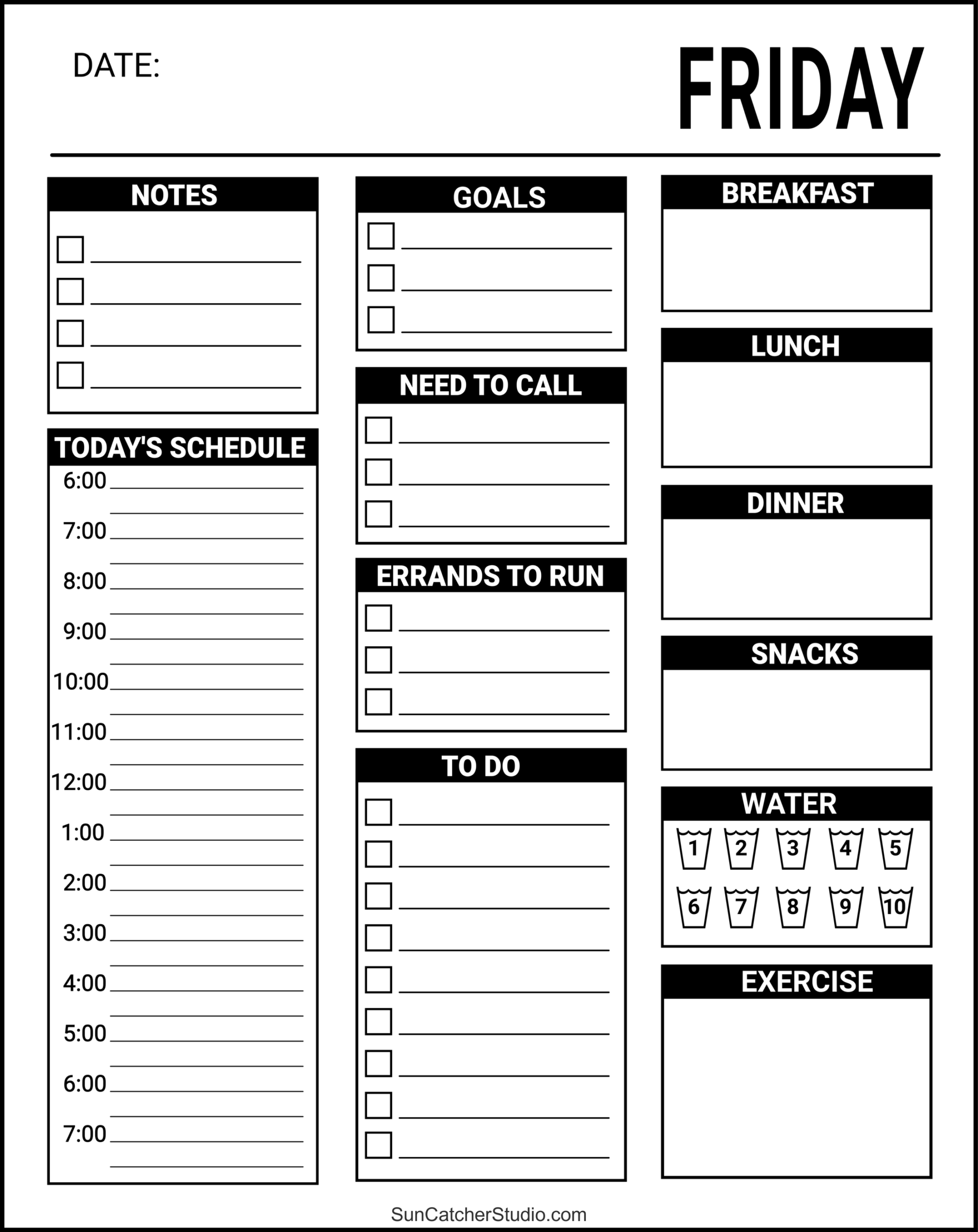 Free Printable Daily Planner Templates PDF Format Free Printables Monograms Design Tools Patterns U0026 DIY Projects