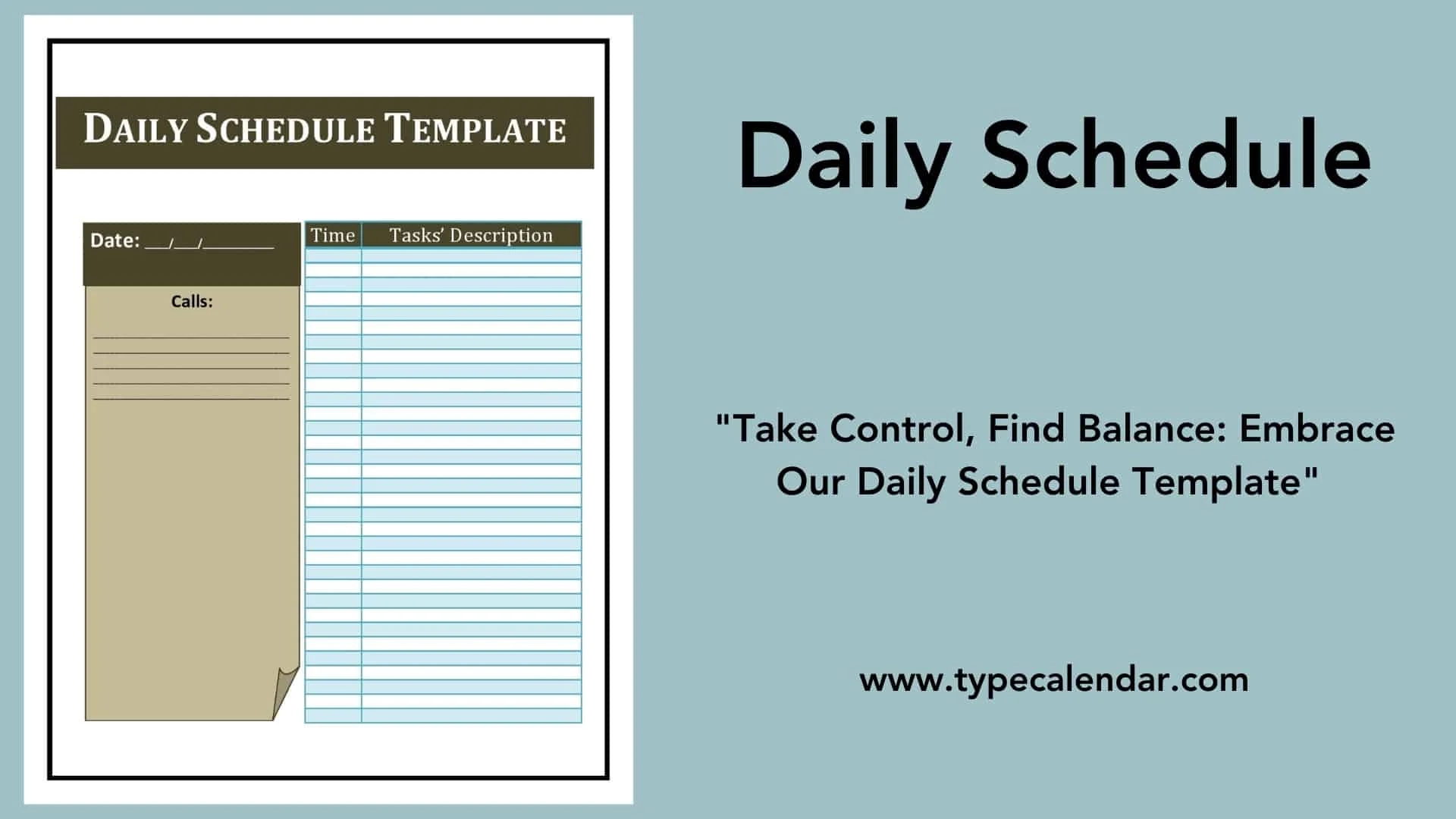 Free Printable Daily Schedule Templates PDF Word 