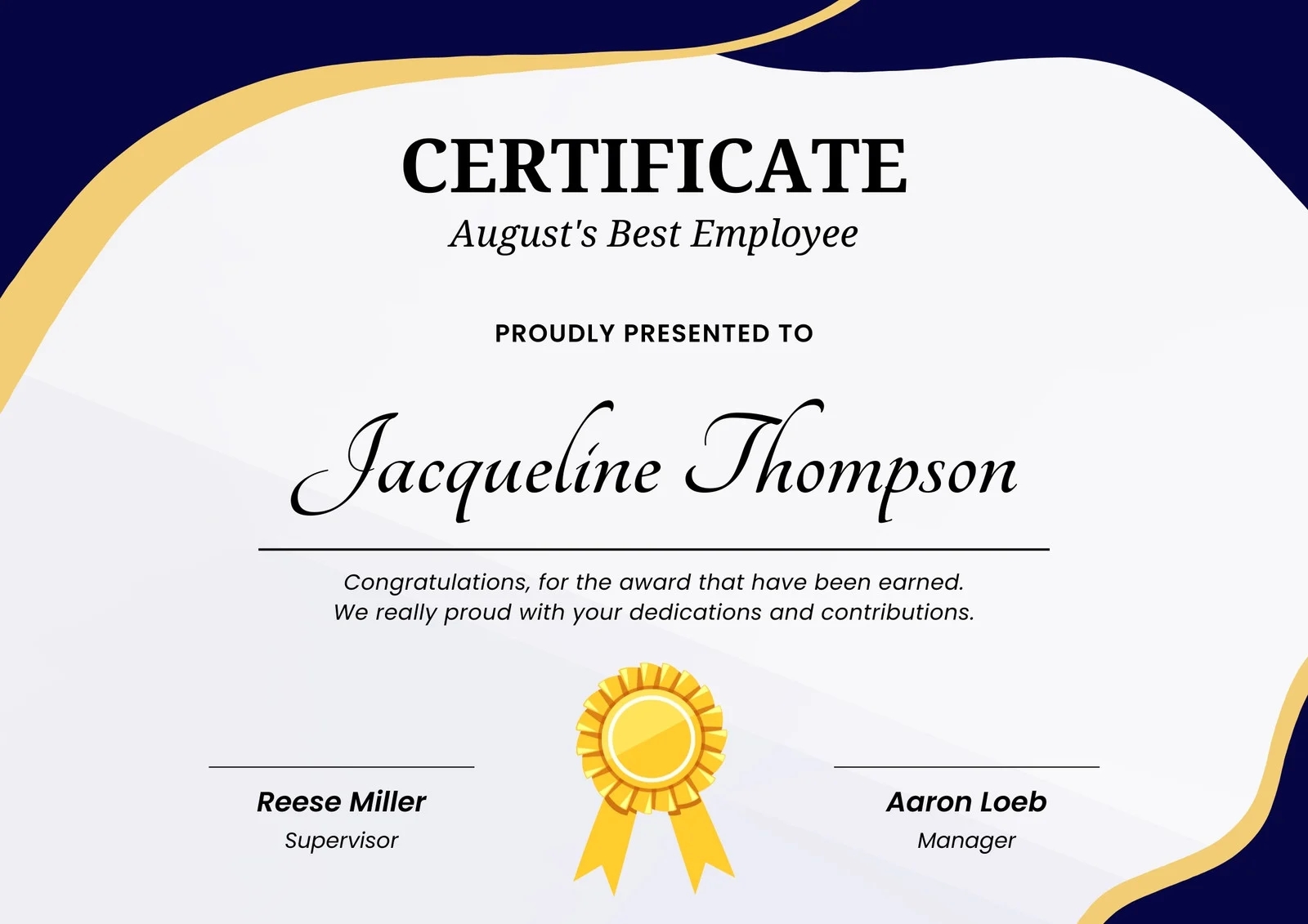 Free Printable Employee Of The Month Certificate Templates Canva
