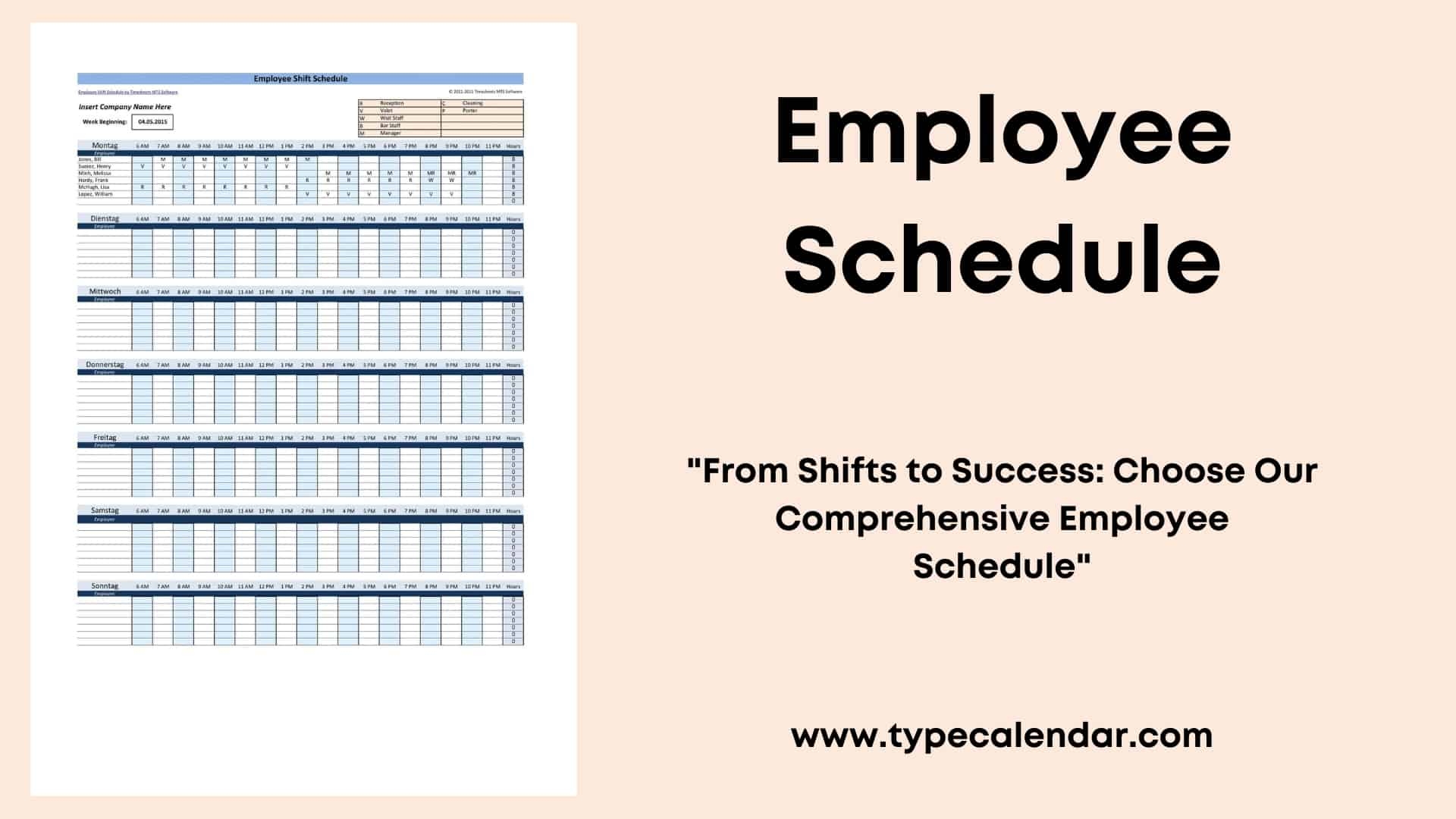Free Printable Employee Schedule Templates Word Excel 