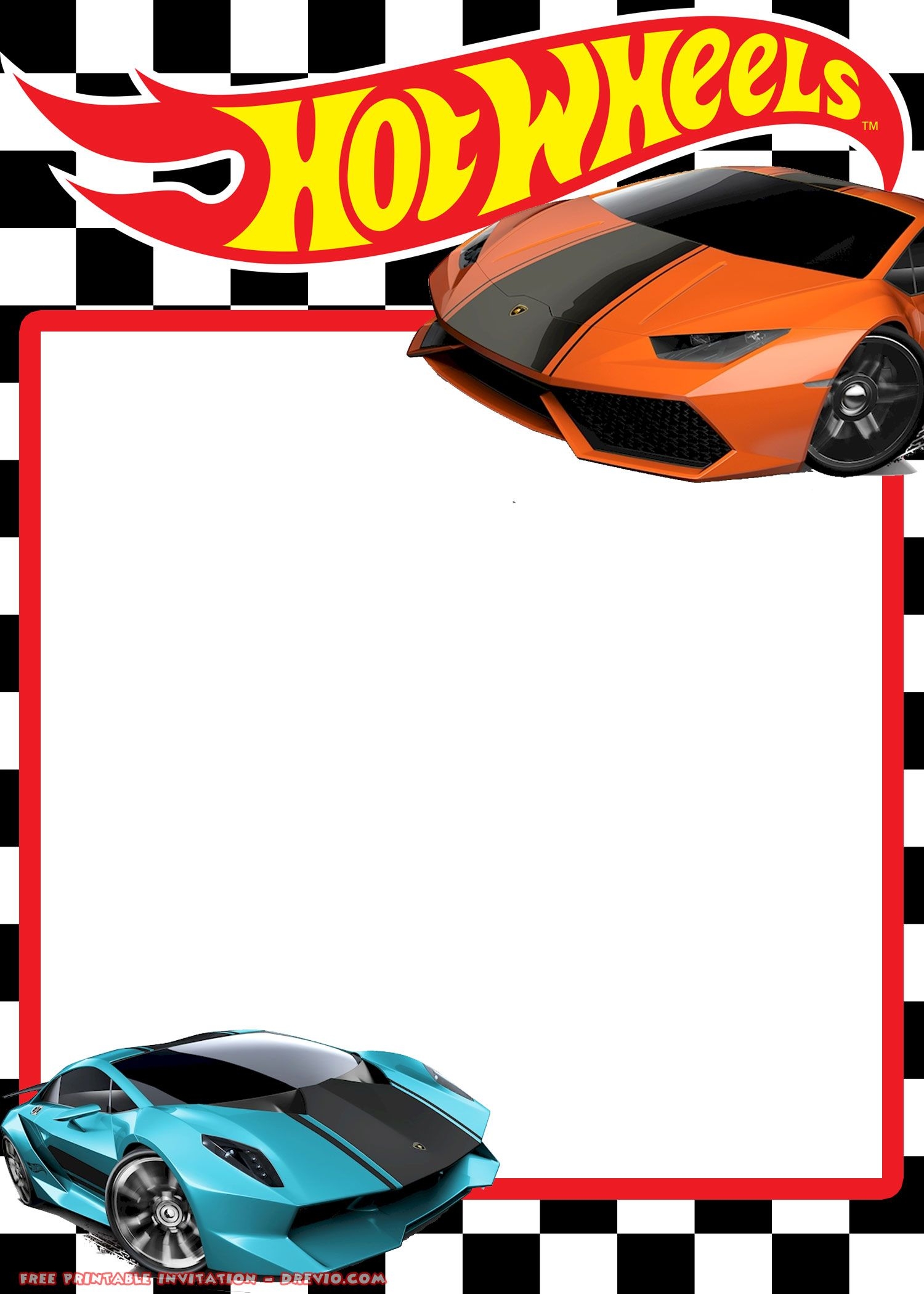 free printable hot wheels invitation template ferrari corvette worksheets library