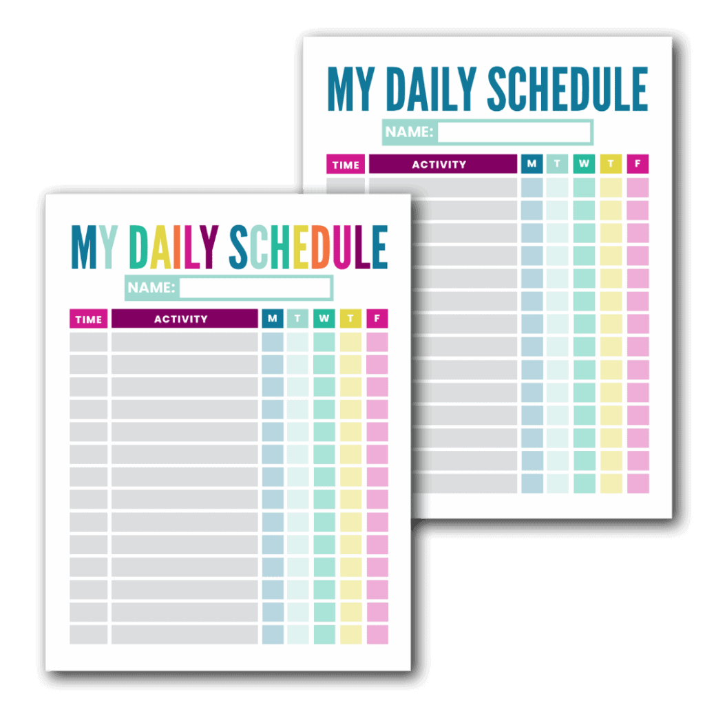 Free Printable Daily Schedule Template