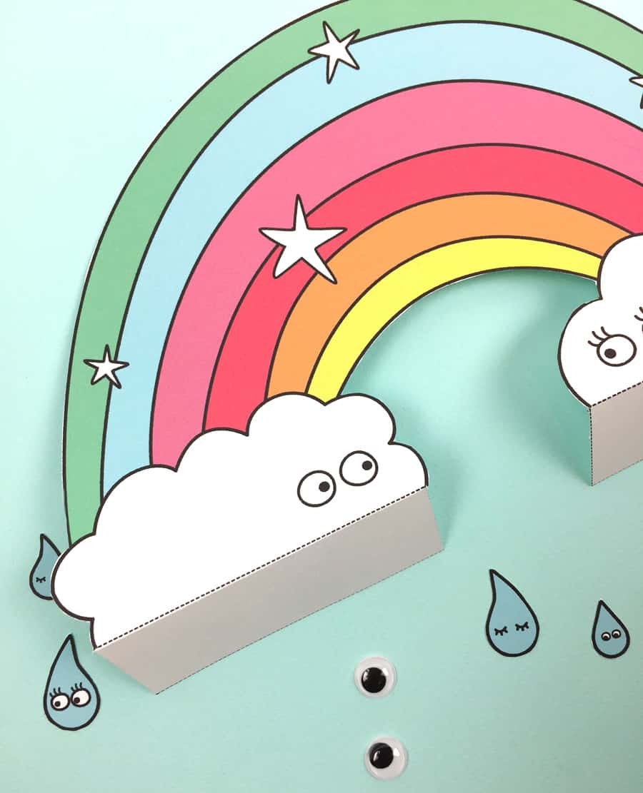 FREE PRINTABLE PAPER RAINBOW WITH COLORING OPTION