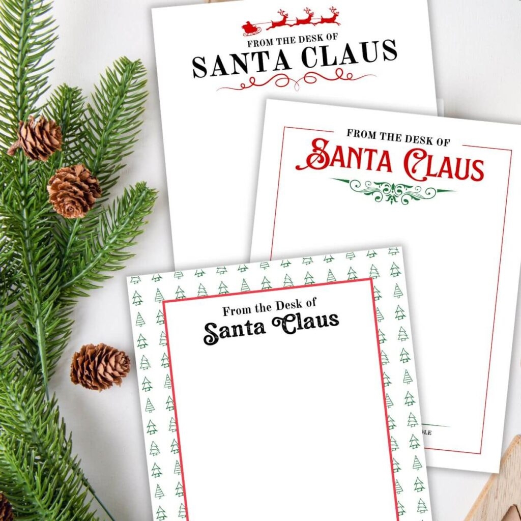 free printable santa letterhead 7 templates to choose from the savvy sparrow