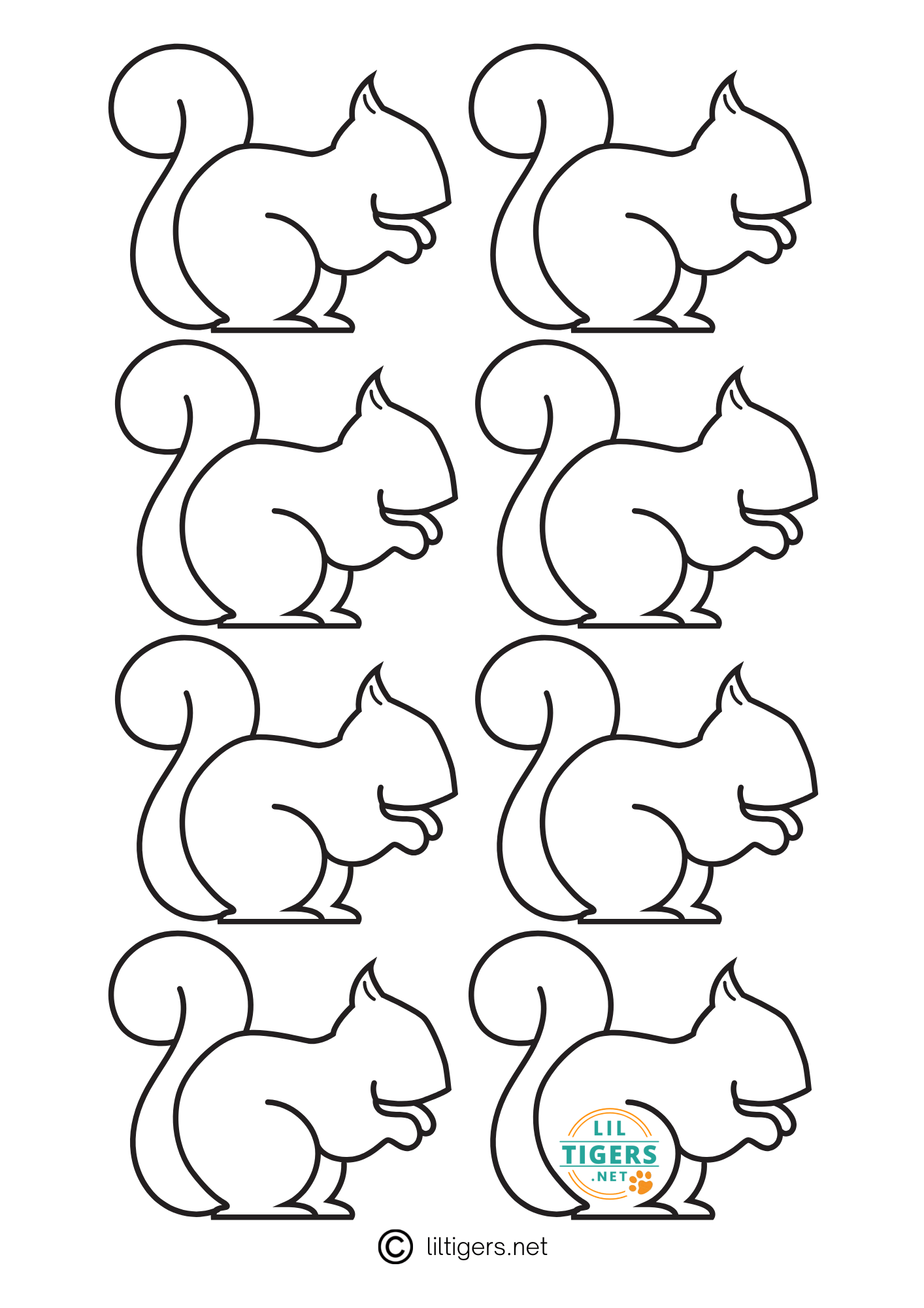Free Printable Squirrel Template