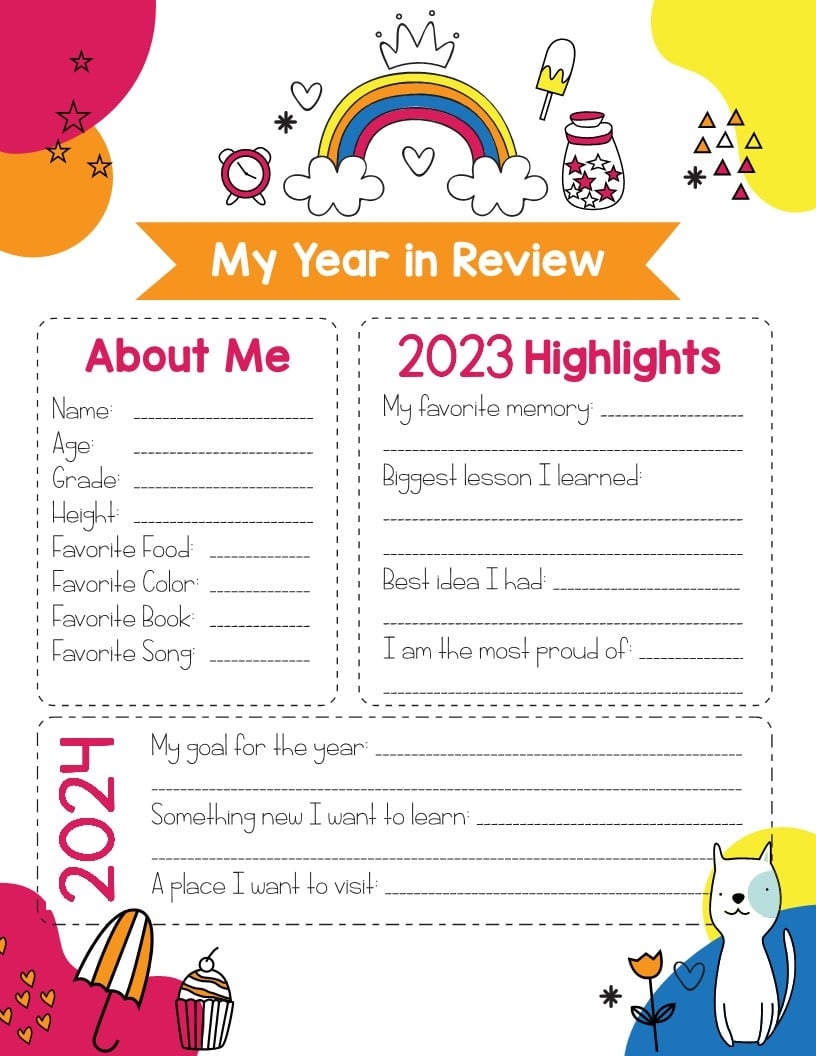 Free Printable Year In Review Template