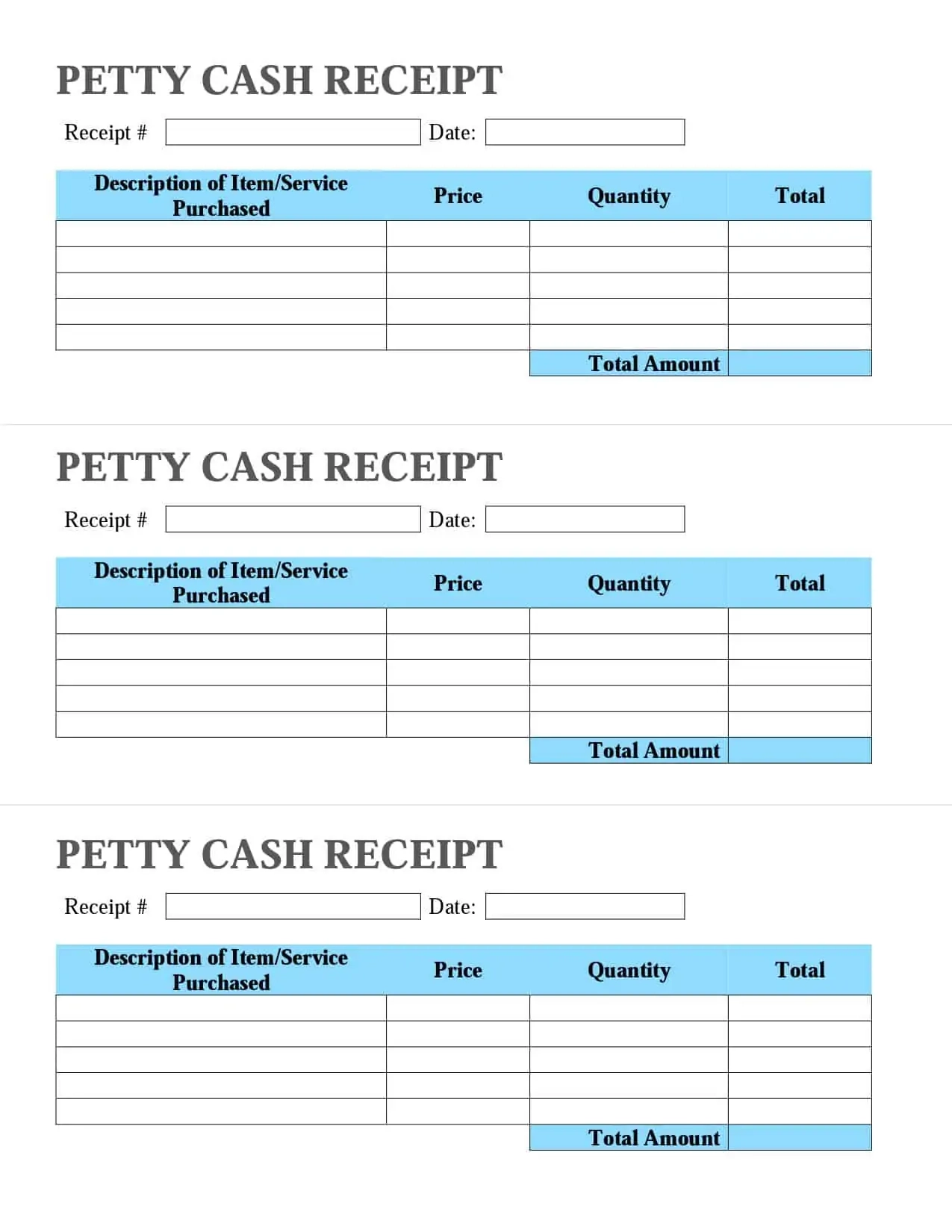 FREE Receipt Template Printables Word Excel Or Editable PDF