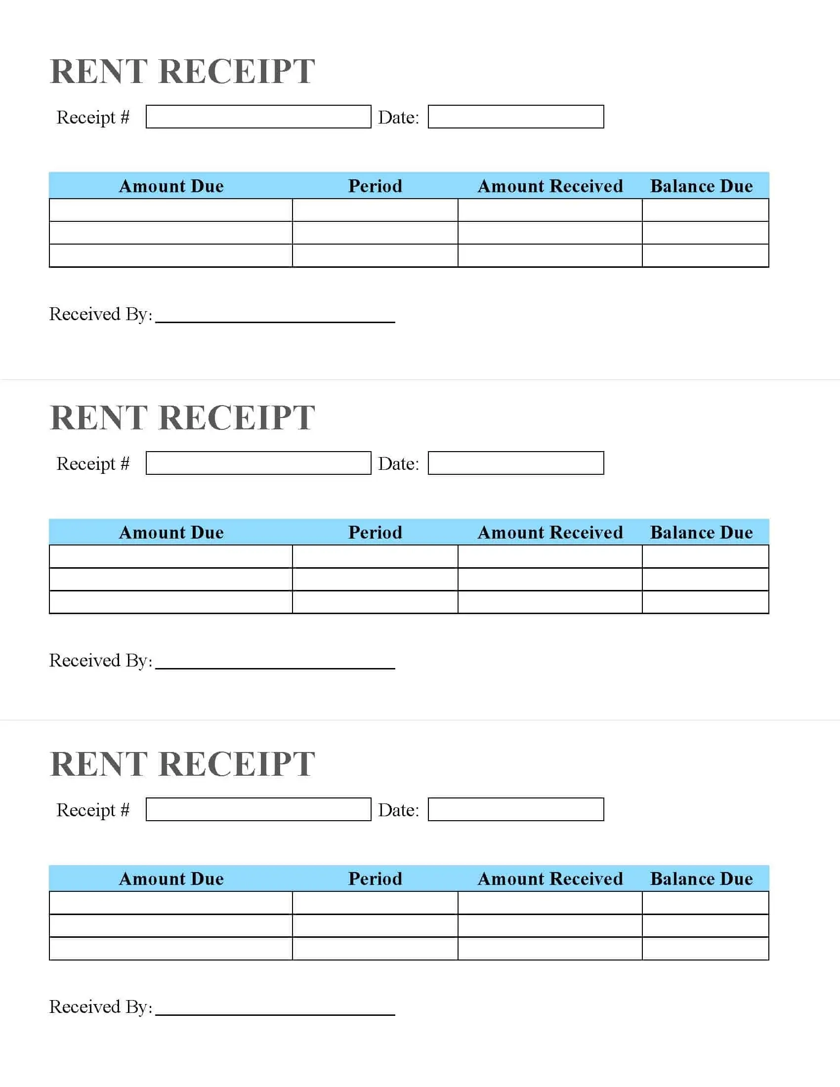 FREE Receipt Template Printables Word Excel Or Editable PDF