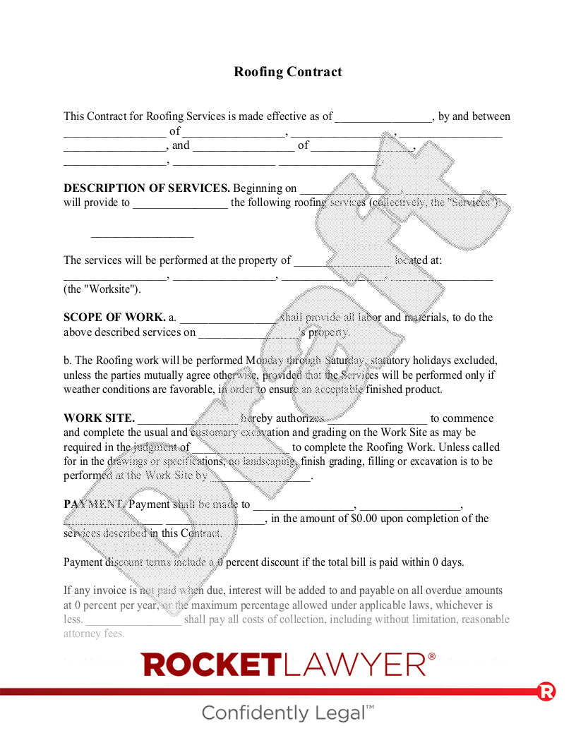 Free Roofing Contract Template FAQs Rocket Lawyer
