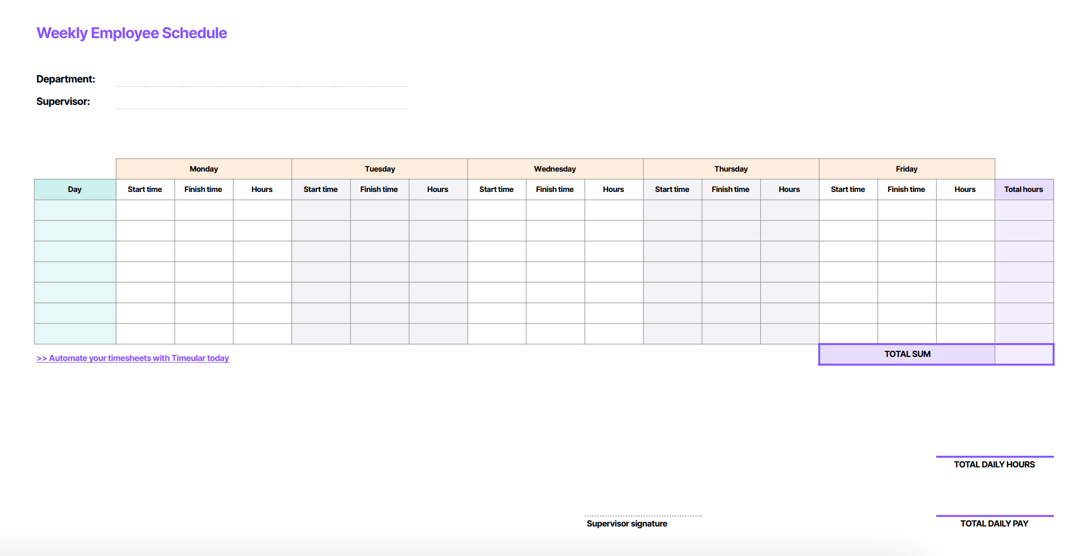 FREE Schedule Templates Weekly Daily Monthly Timeular