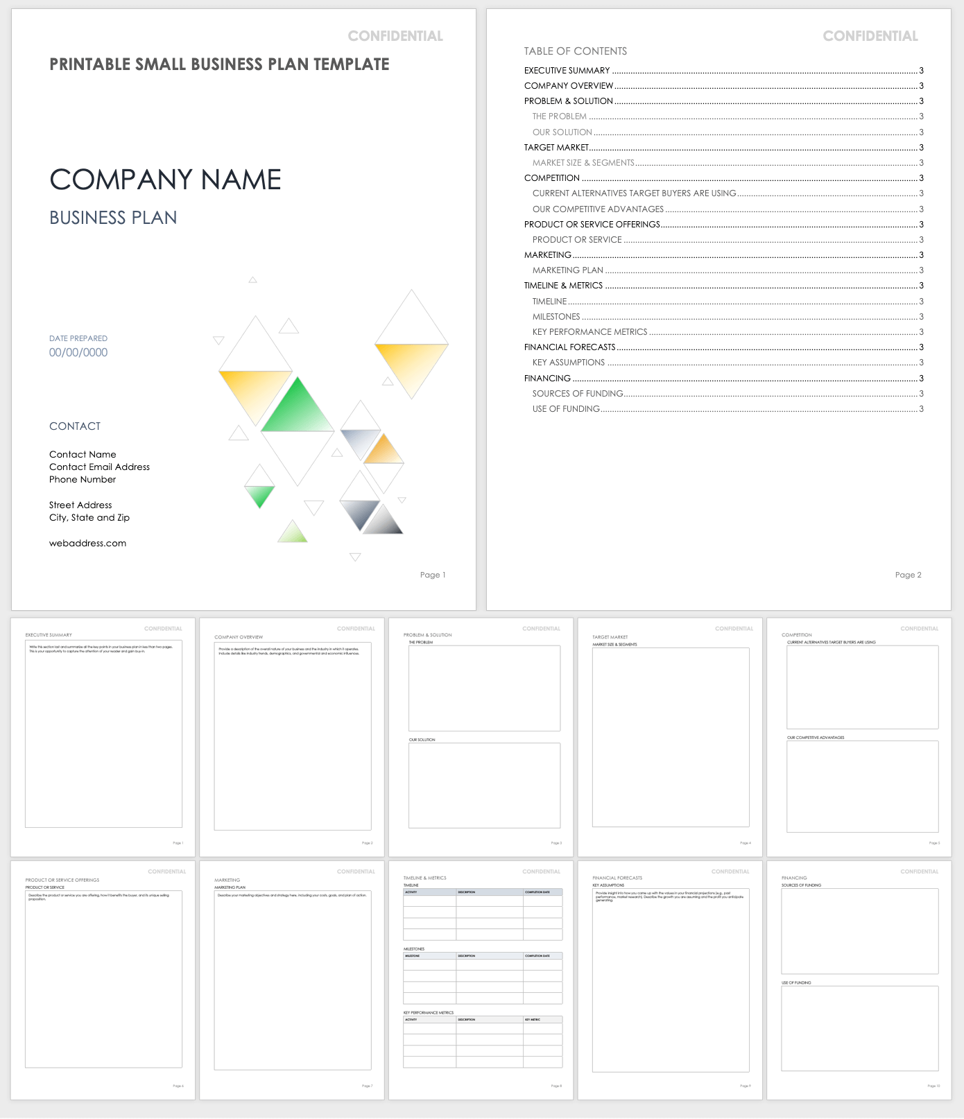 Free Small Business Plan Templates Smartsheet