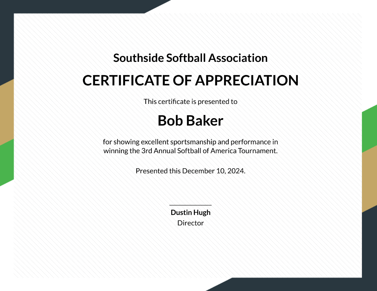 Free Printable Softball Certificate Template Free