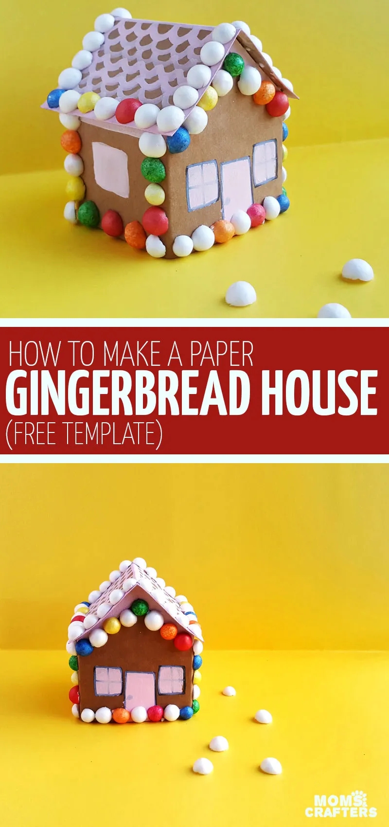 Gingerbread House Craft From Paper Free Printable Template