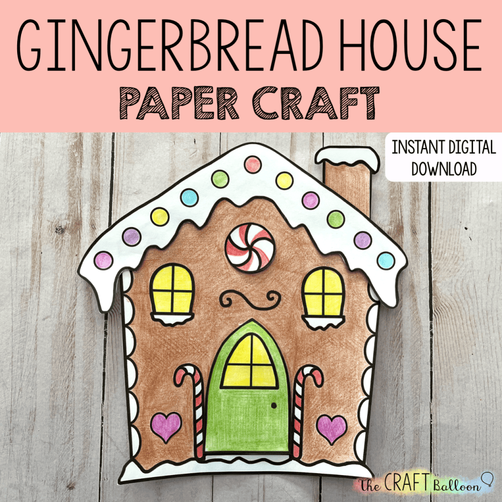 Paper Printable Gingerbread House Template