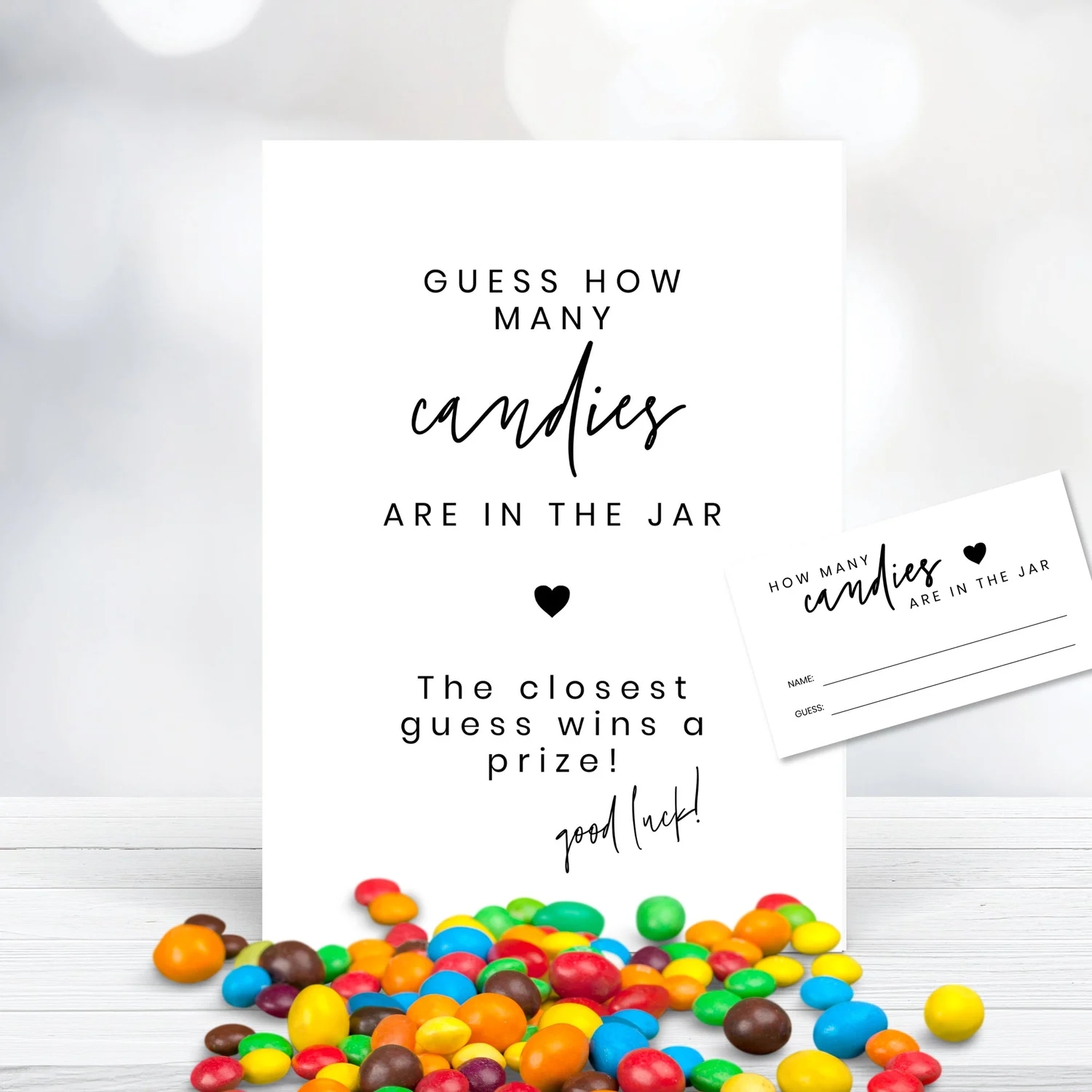 Guess How Many Candies Are In The Jar Baby Shower Game Sign Template
