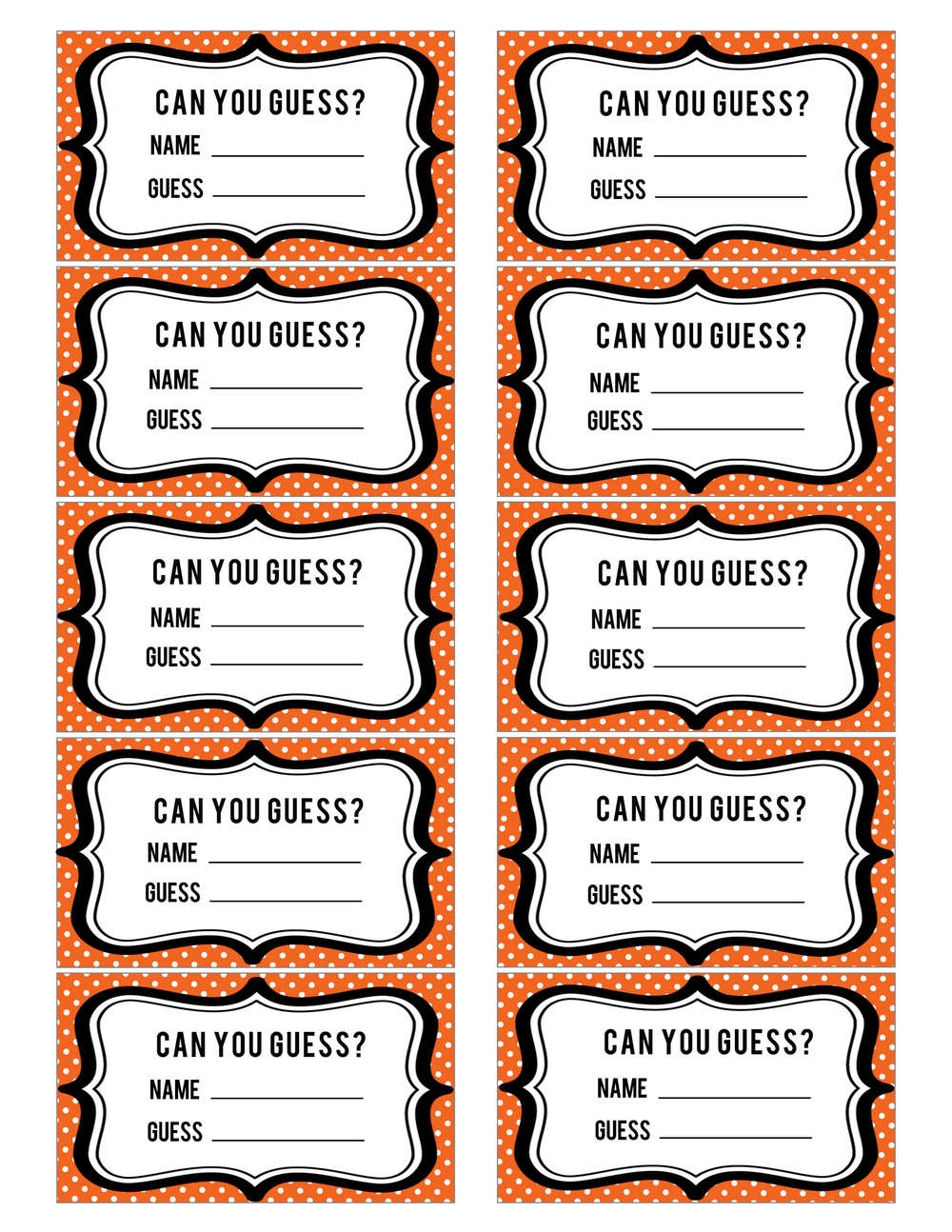 Free Printable Guess How Many Sweets In The Jar Template